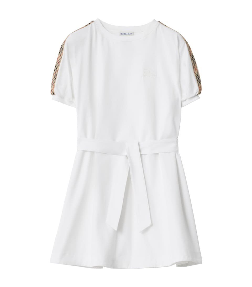 Cotton Check-Trim Dress (3-12 Years)