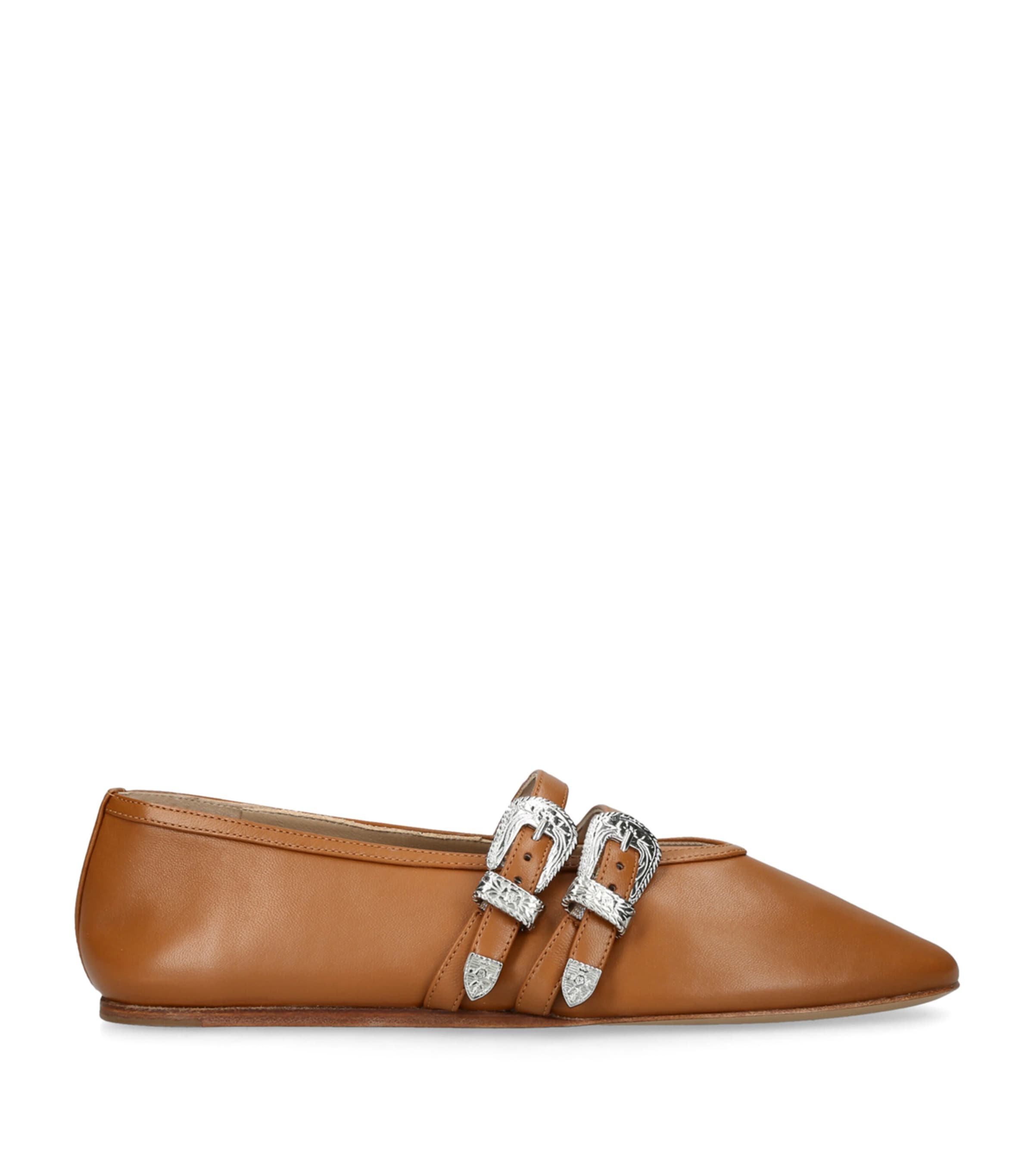 Le Monde Beryl Leather Claudia Ballet Flats Camel
