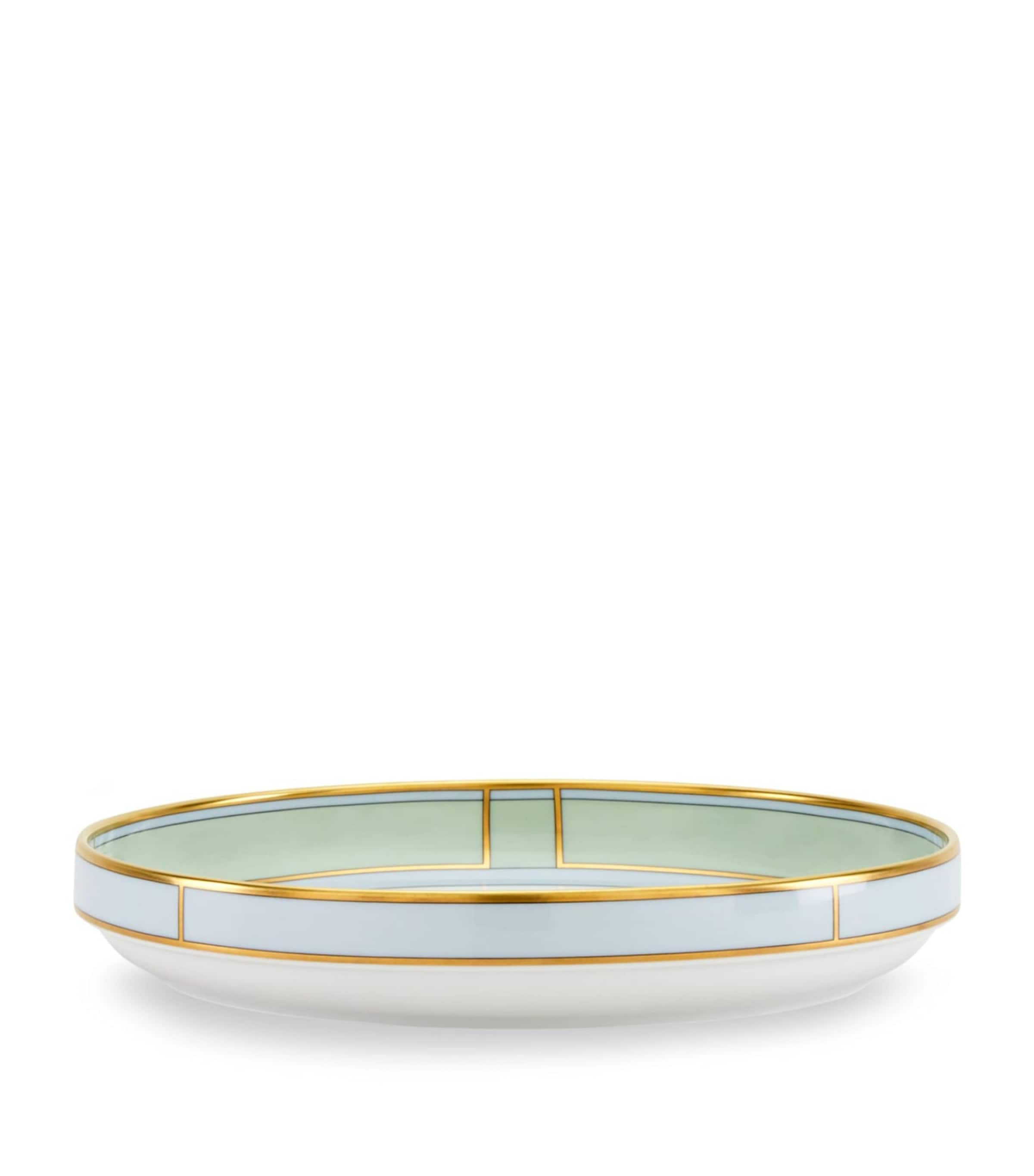 GINORI 1735 Porcelain Colonna Diva Verde Giallo Fruit Holder (24cm)