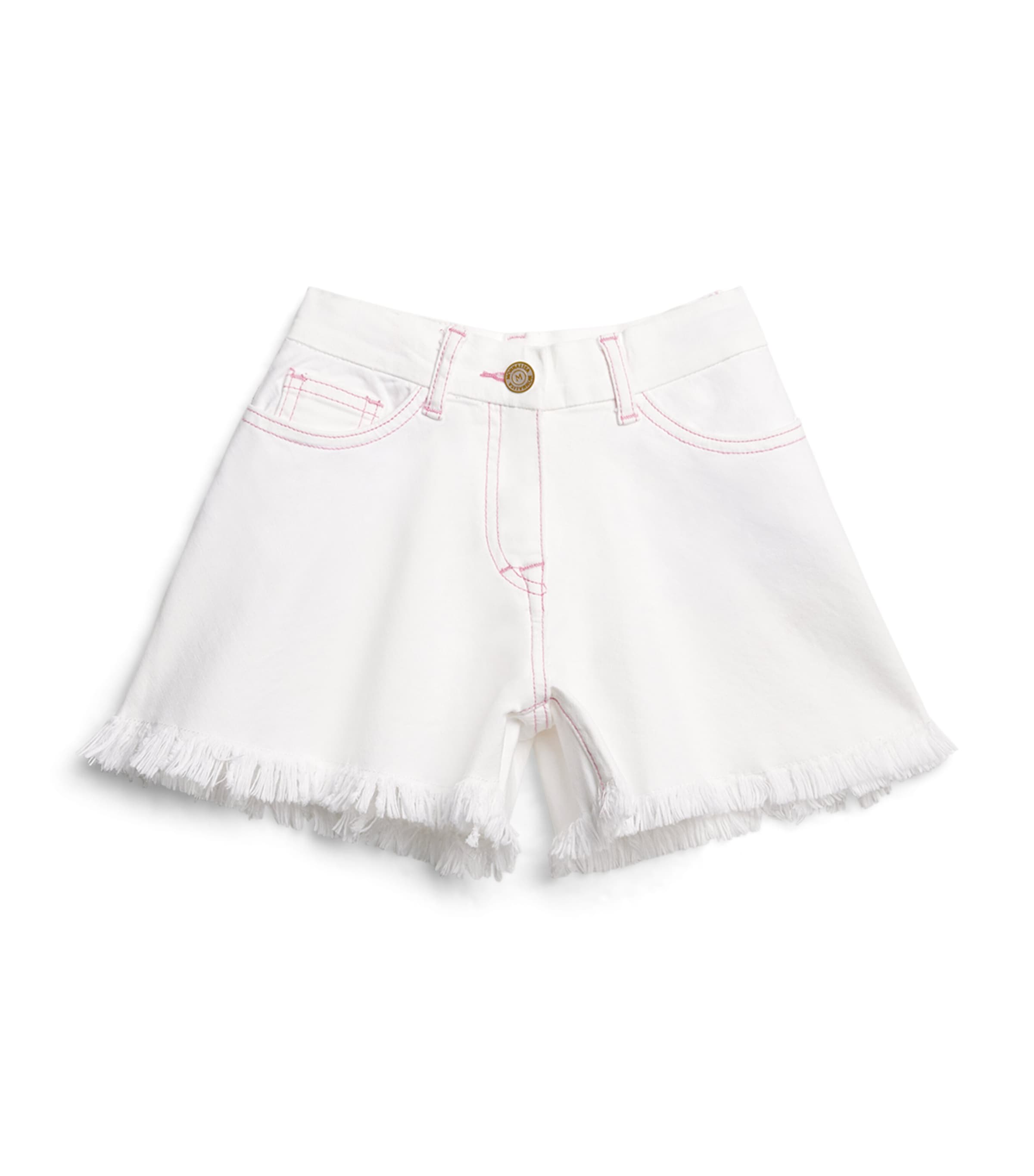 Monnalisa Stretch-Cotton Denim Shorts (2-12 Years) Bianco