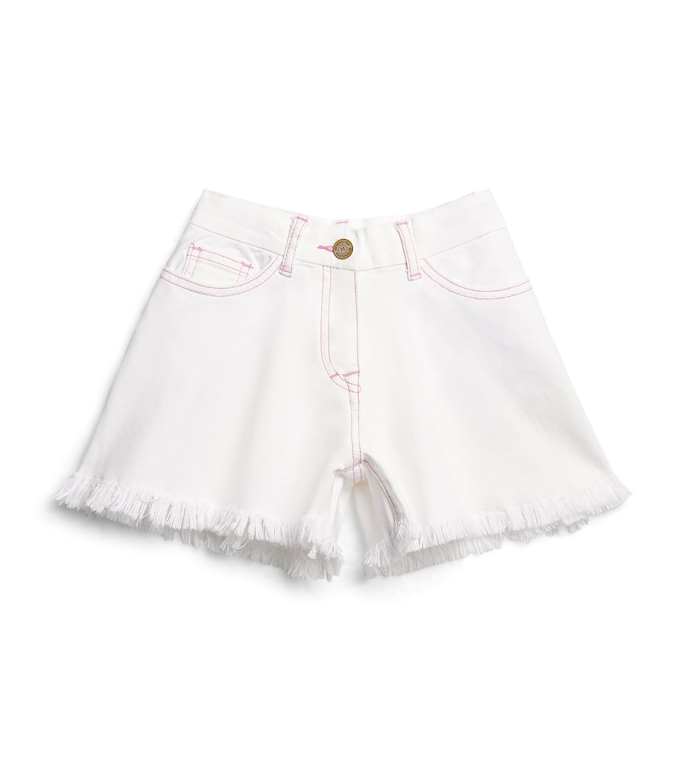 Monnalisa Stretch-Cotton Denim Shorts (2-12 Years) Bianco