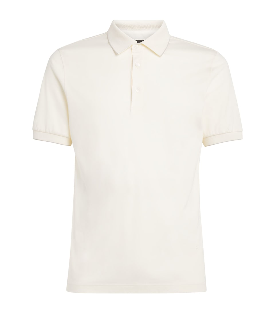 Brett Johnson Mens Cotton-Silk Tipped Polo Shirt B Ivory