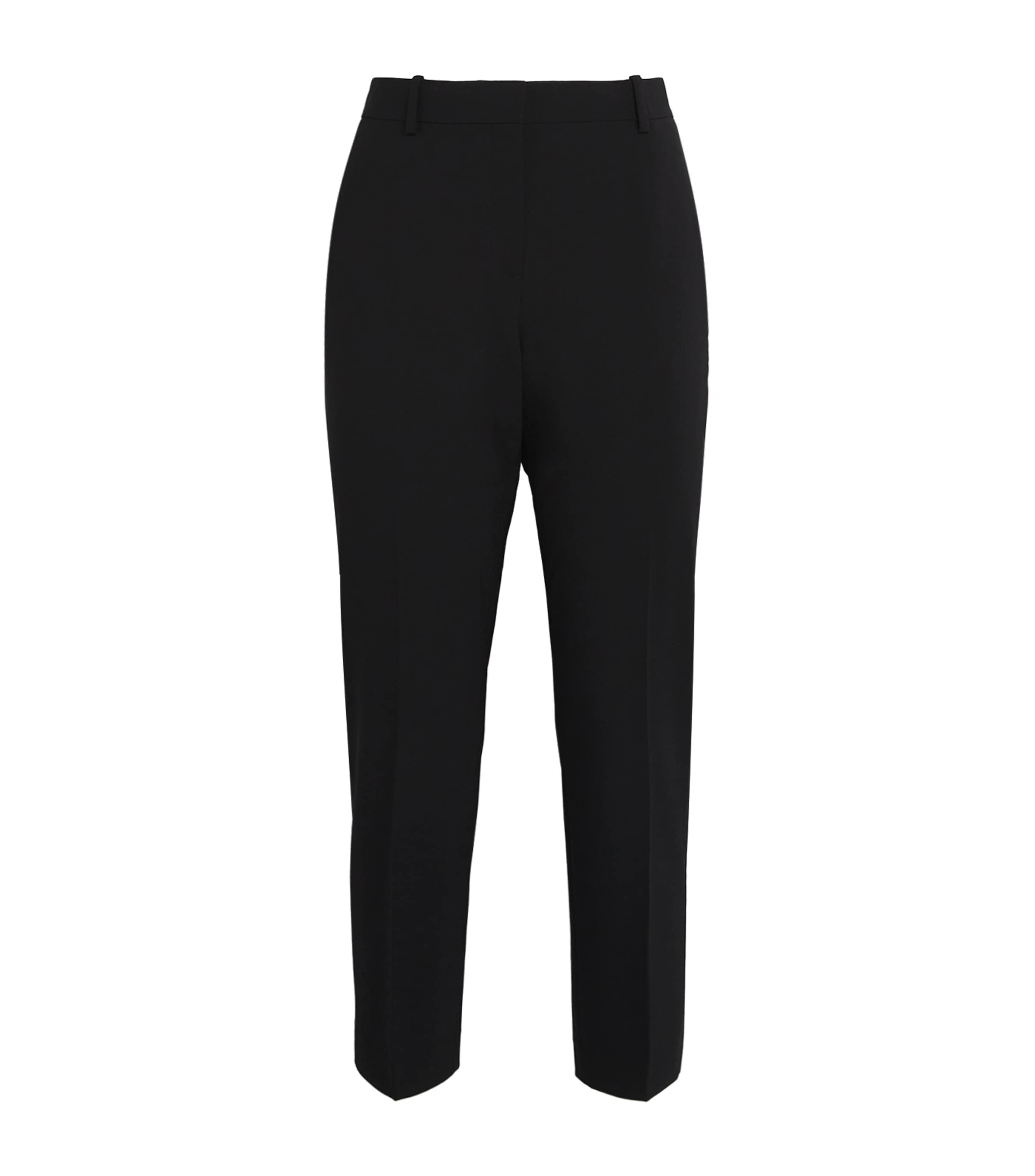 Theory Womens Stretch-Wool Cropped Treeca Trousers Black