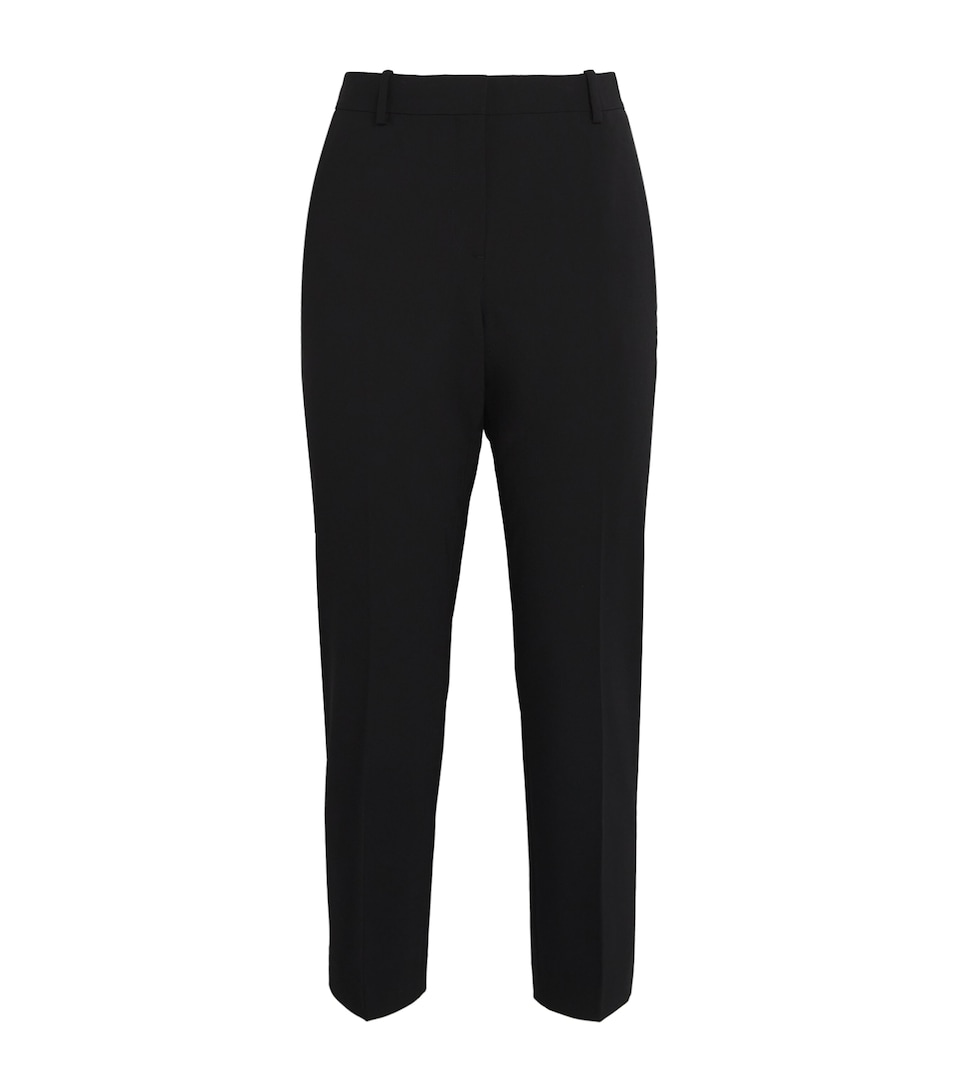 Theory Womens Stretch-Wool Cropped Treeca Trousers Black