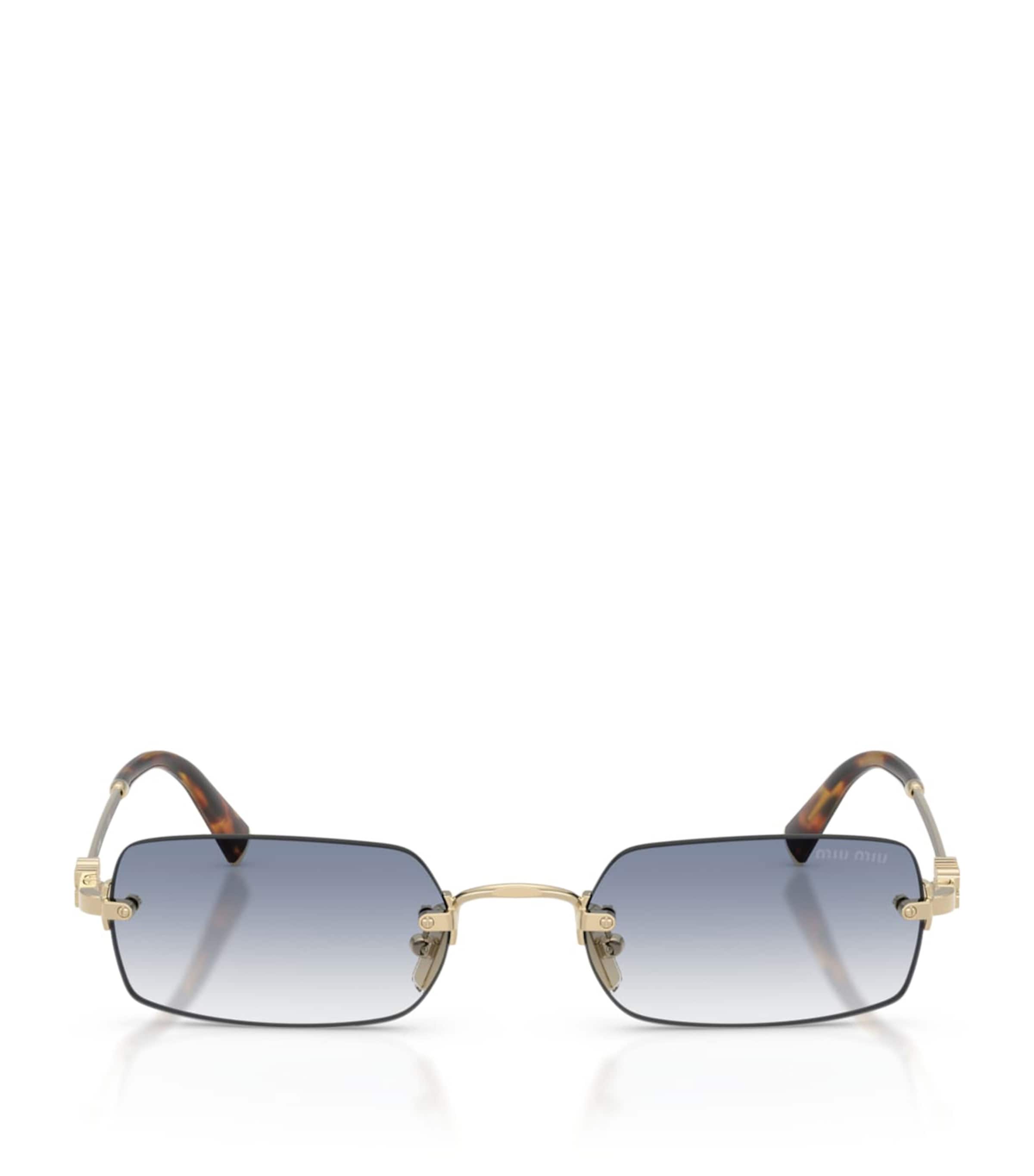 Miu Miu Rectangular MU B50S Sunglasses Gold