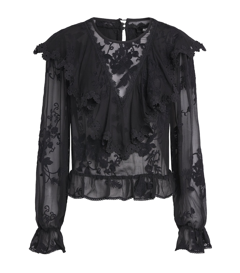PAIGE Womens Silk Akari Blouse Black