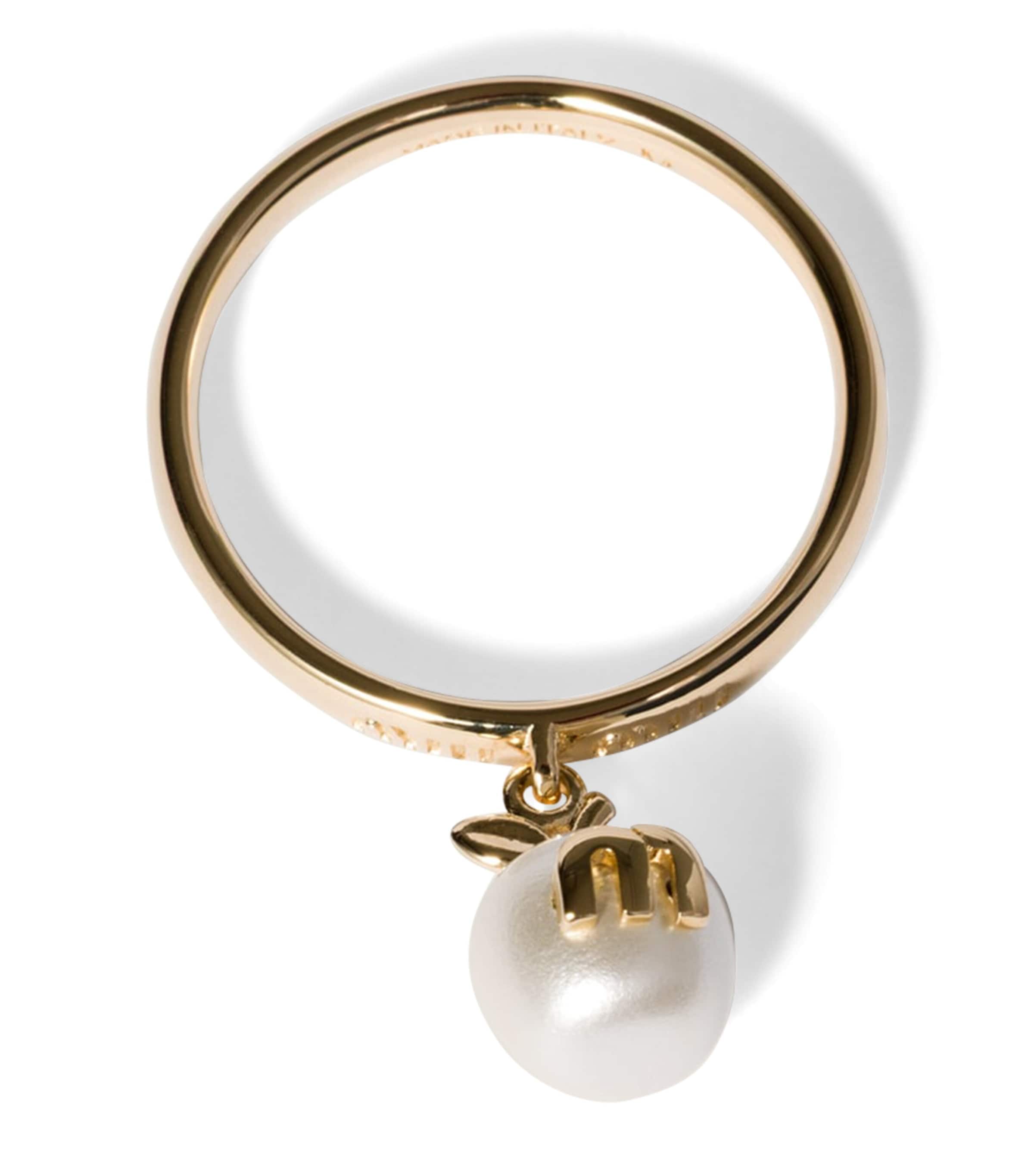 Miu Miu Pearlised Apple Pendant Ring Gold/silver