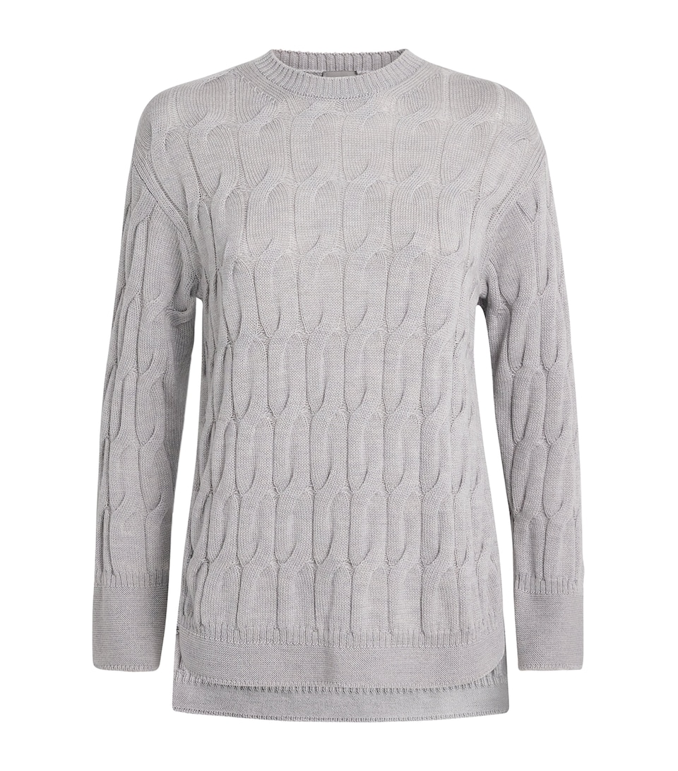 Virgin Wool Cable-Knit Sweater