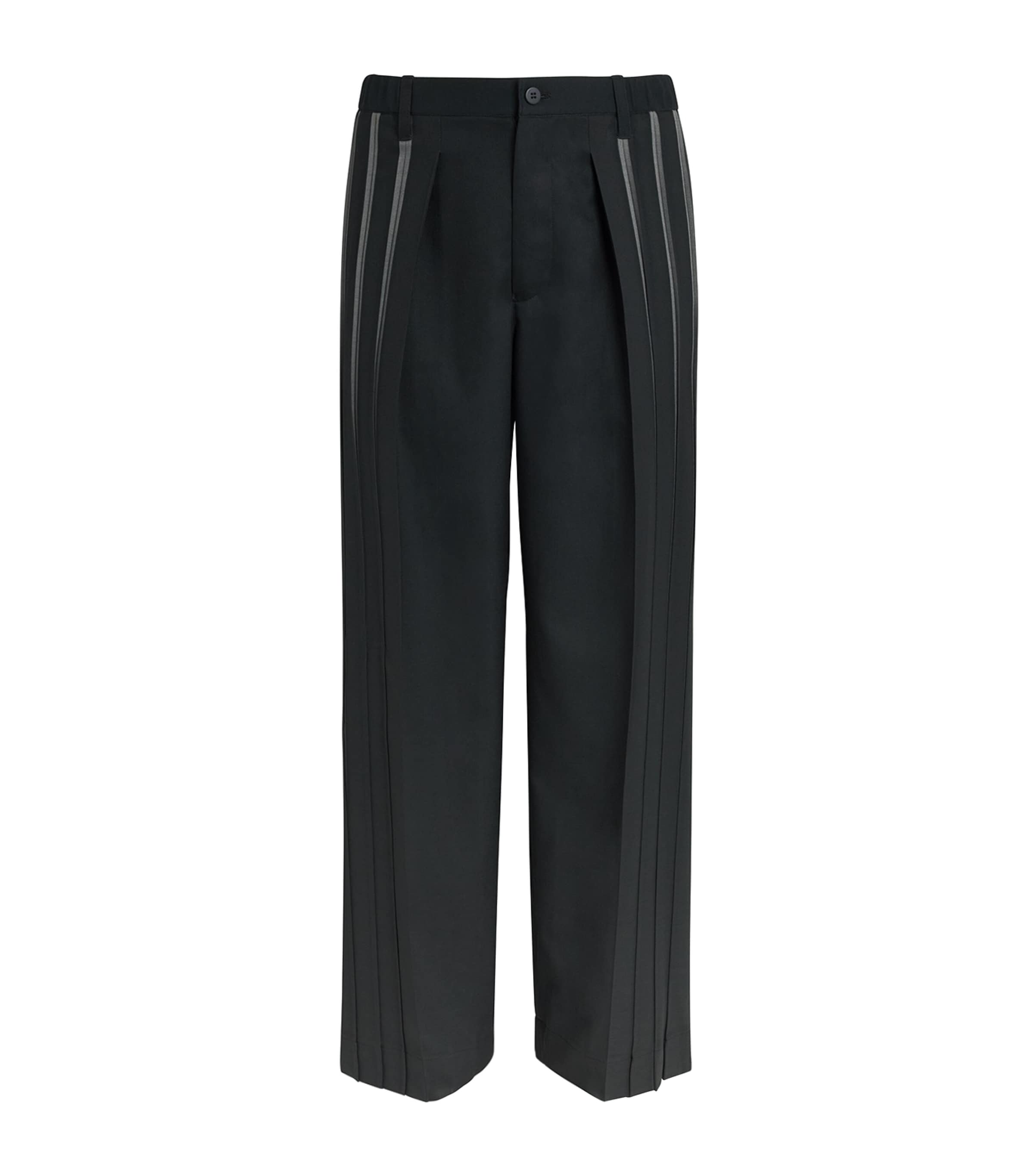 IM MEN Mens Dawn Ray Pleated Trousers Black