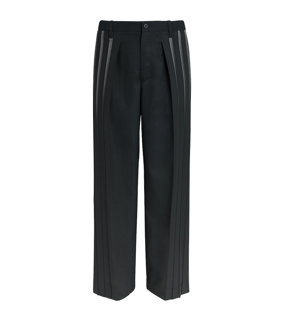IM MEN Mens Dawn Ray Pleated Trousers Black