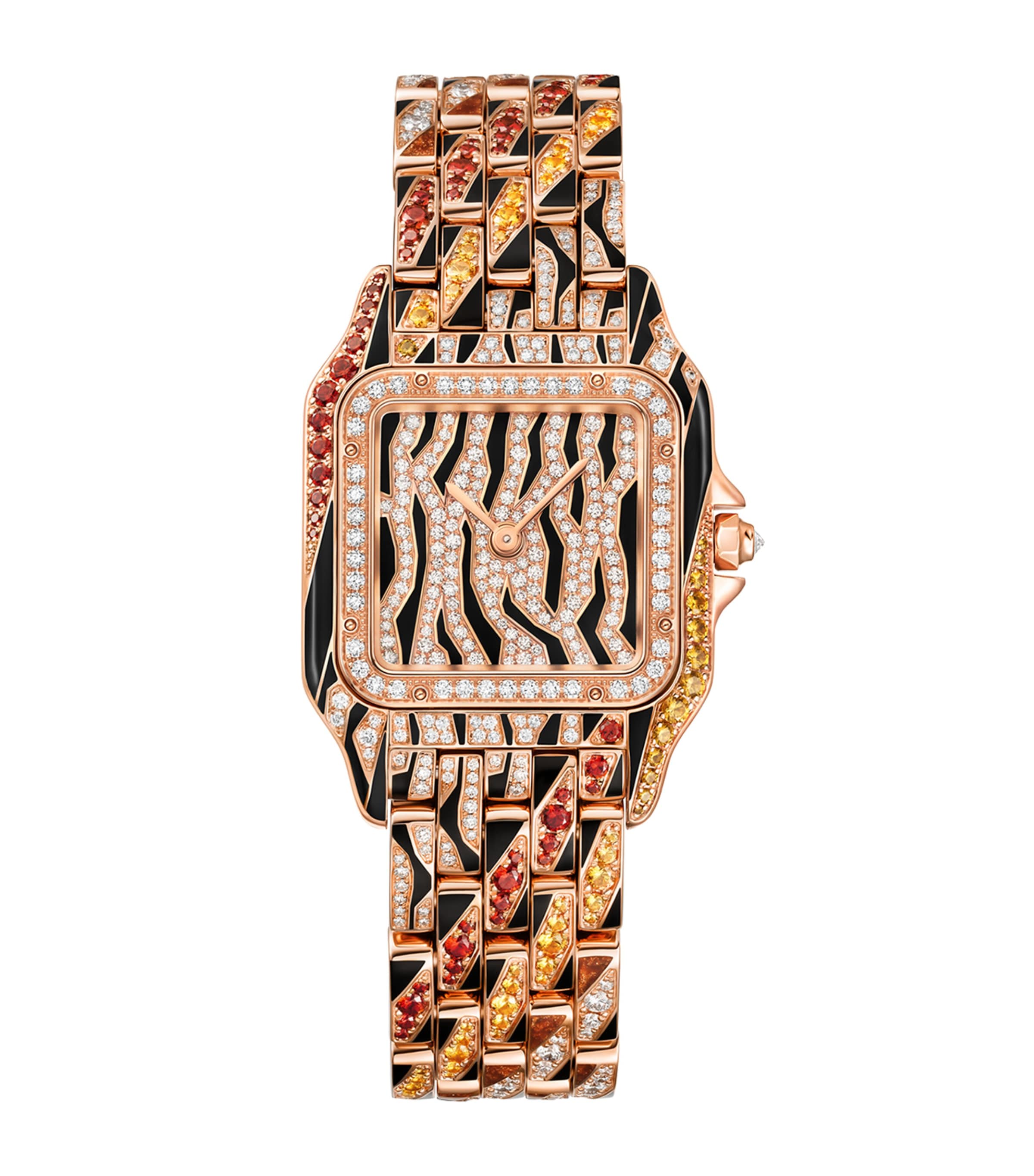 Medium Rose Gold, Diamond and Spessartites Panthère de Cartier Watch 26.7mm