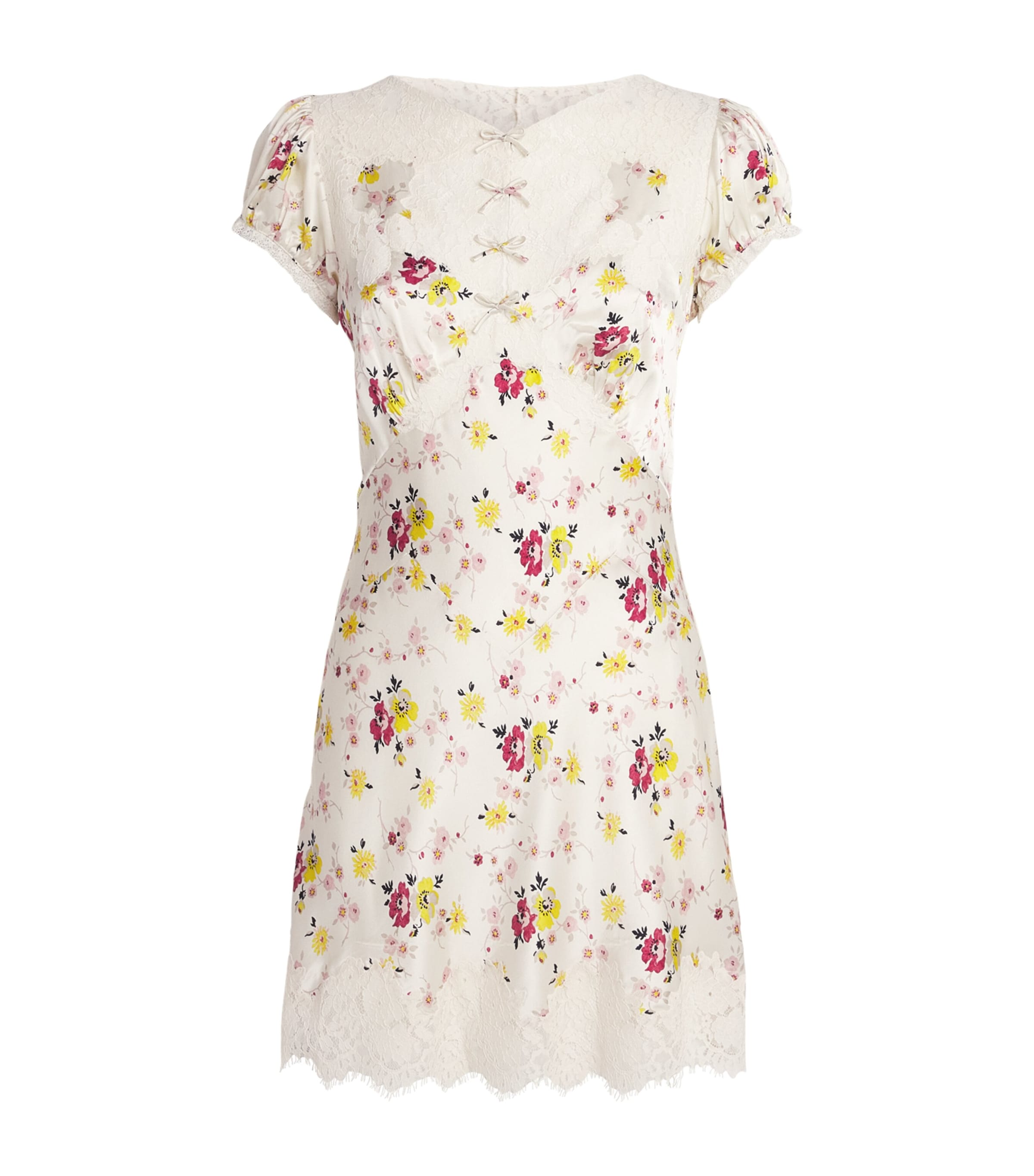 DÔEN Womens Silk Floral Elisaria Mini Dress Sweetbriar Floral
