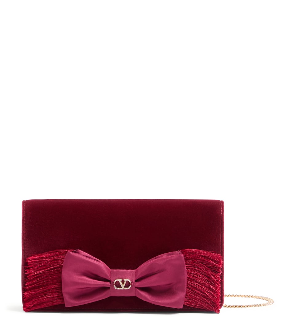 Mini Velvet VLogo Signature Bow Shoulder Bag