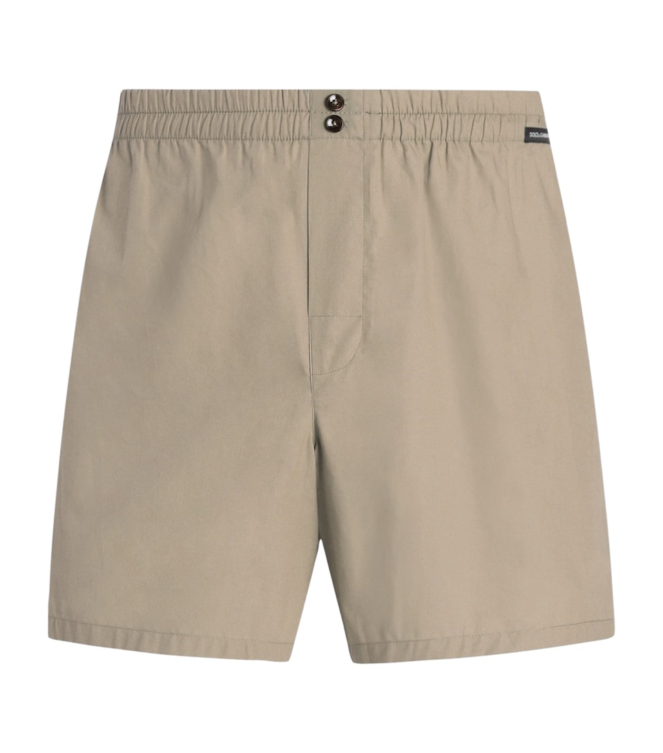 Dolce&Gabbana Mens Cotton Poplin Shorts Beige