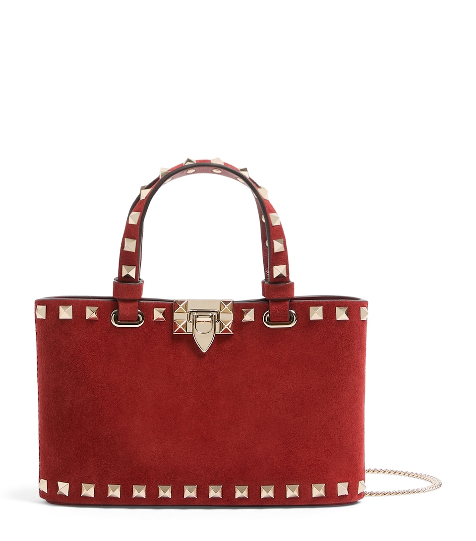 Valentino Garavani Mini Split-Leather Rockstud Tote Bag Aqs