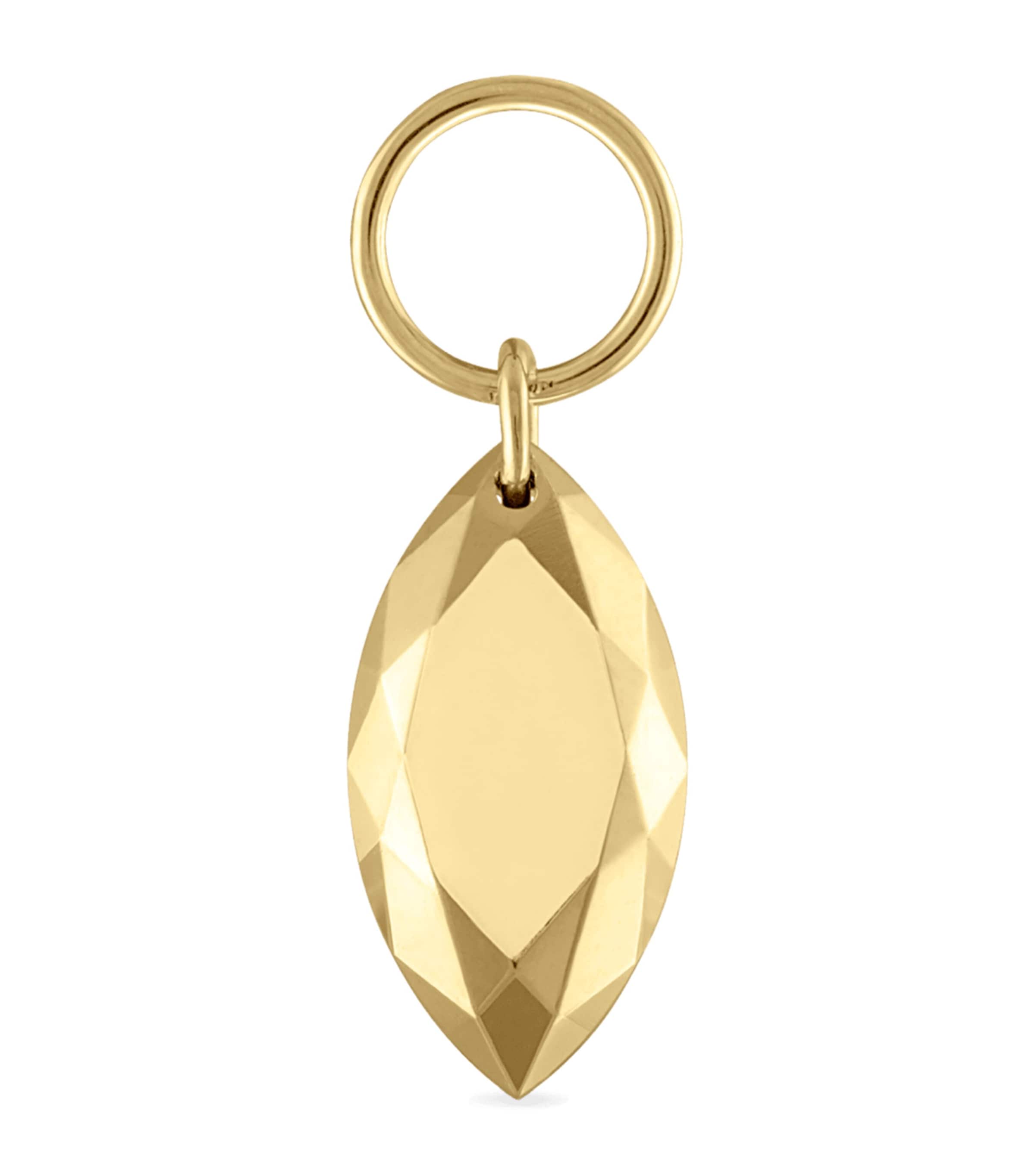 Faceted Gold Marquise Charm (7.5mm)