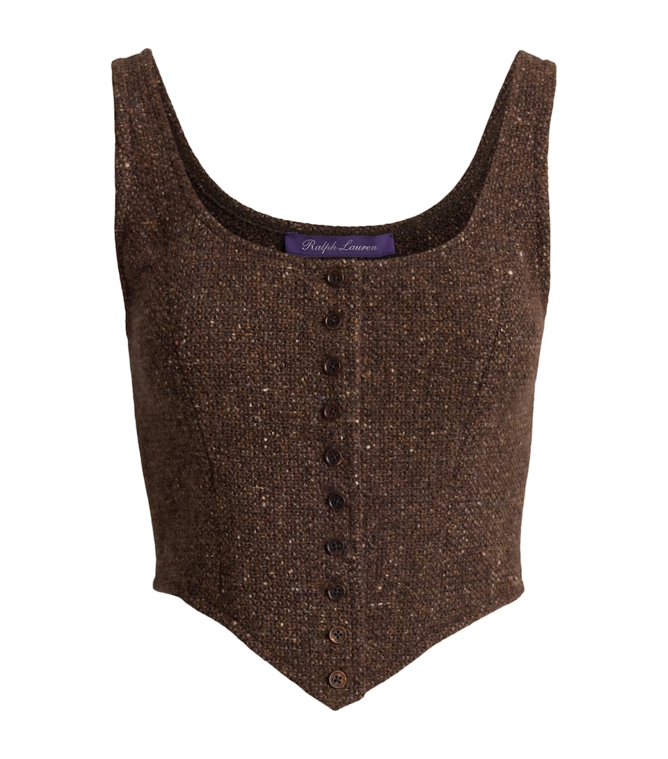 Ralph Lauren Collection Womens Wool-Blend Sherry Sleeveless Top Brown Multi