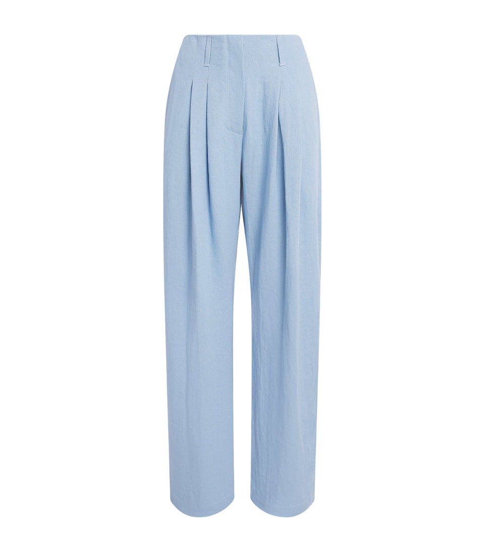 Nanushka Womens Linen-Blend Hettie Trousers Light Blue