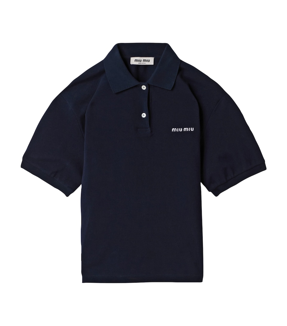 Miu Miu Womens Cotton Logo Polo Shirt