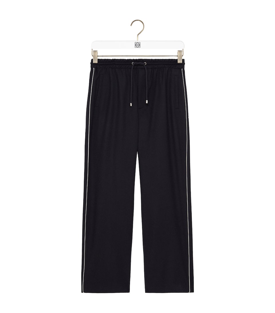 Wool-Blend Drawstring Trousers