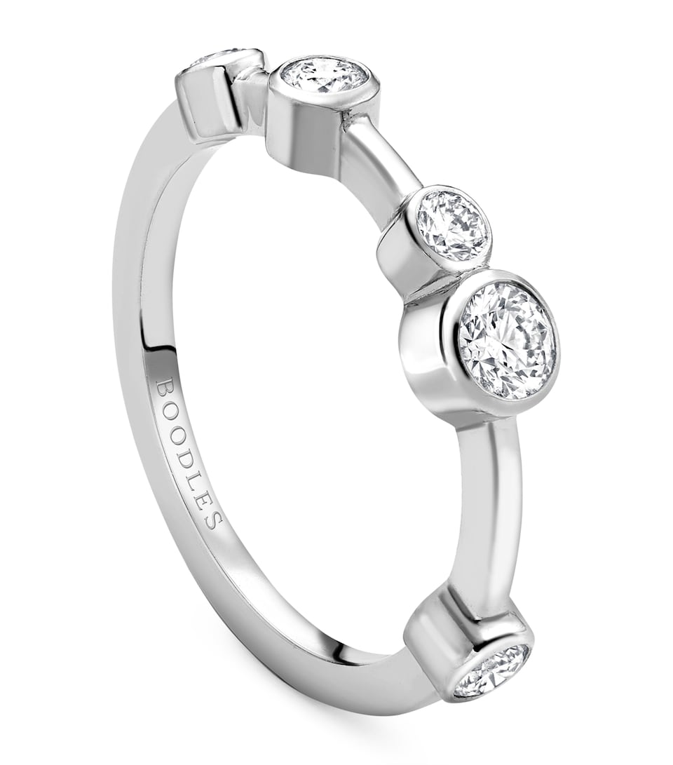 Boodles Platinum and Diamond Half-Hoop Ring Platinum