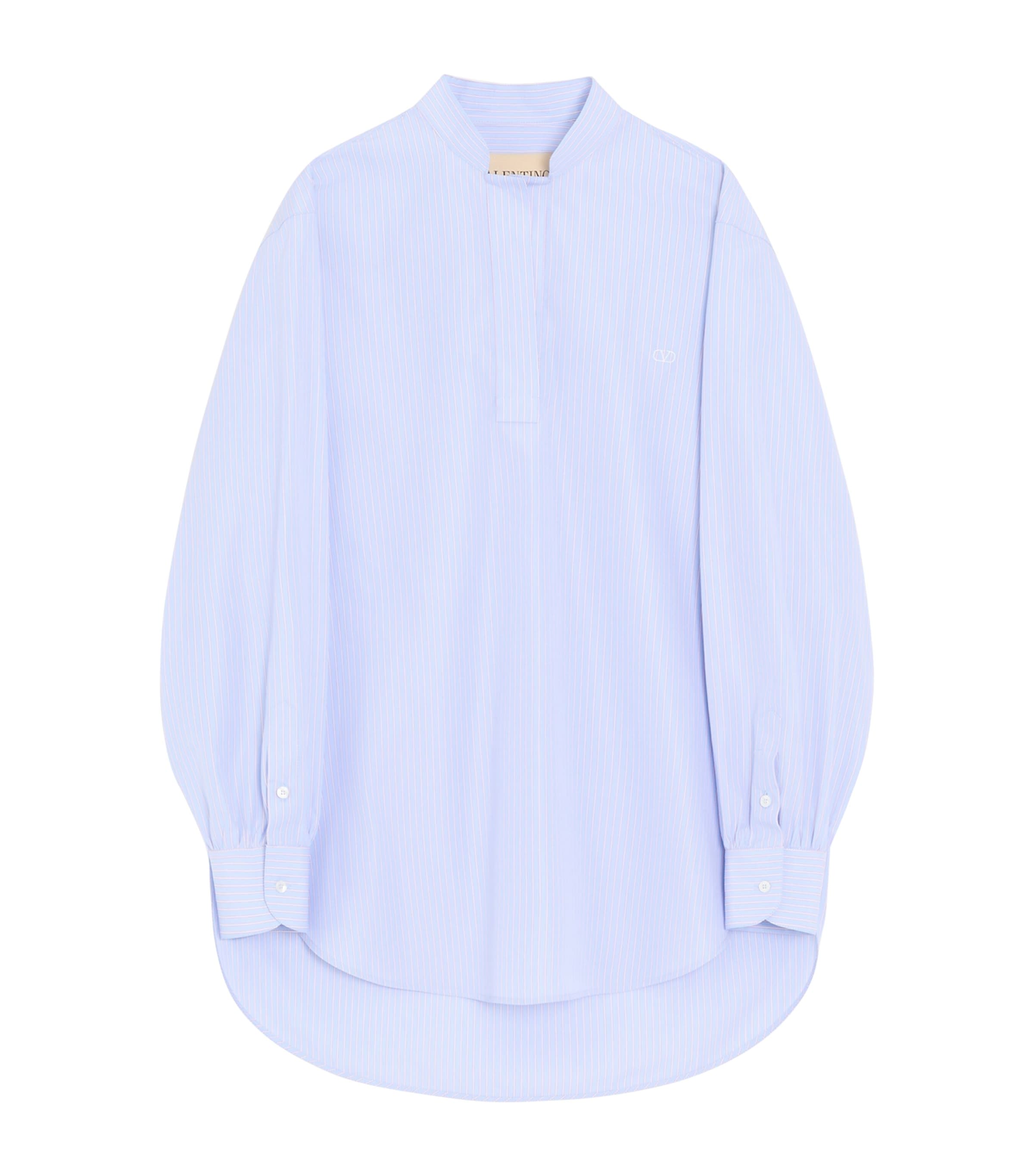 Valentino Womens Cotton Poplin Stripe Shirt