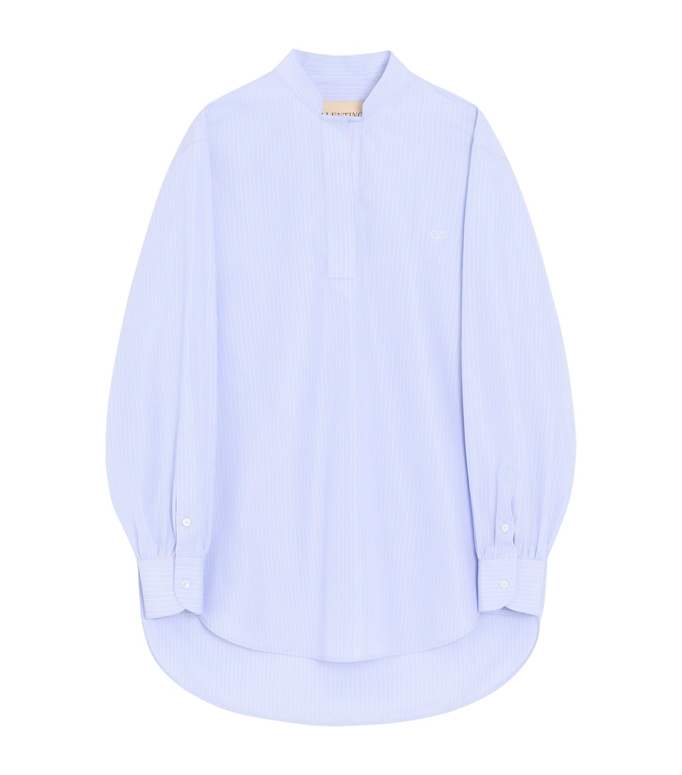 Valentino Womens Cotton Poplin Stripe Shirt