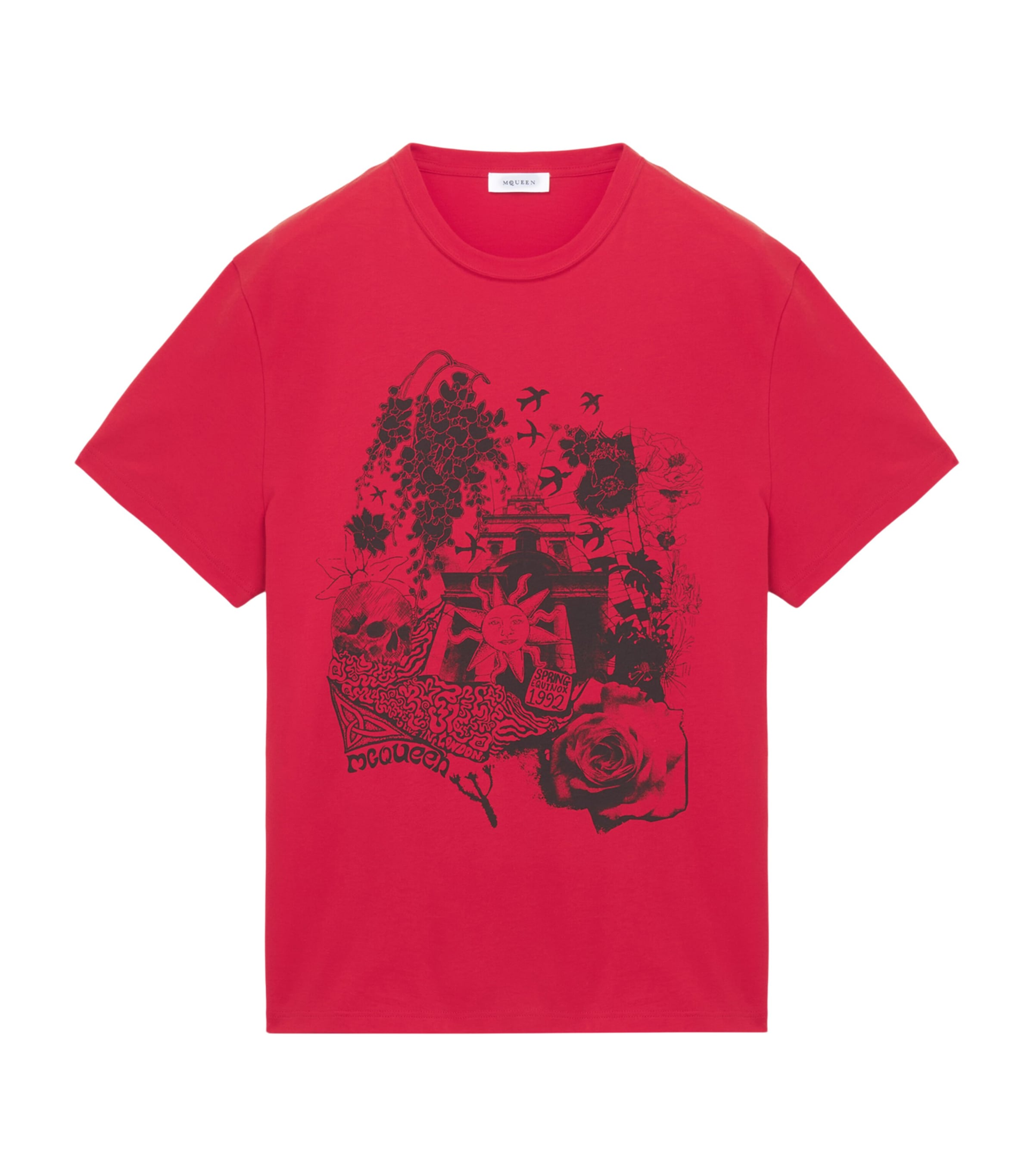 McQueen Mens Cotton Fanzine Print T-Shirt