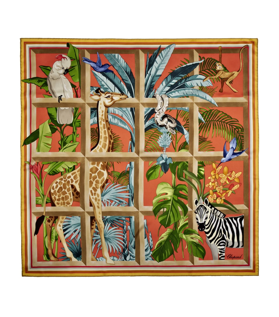 Chopard Silk Animal World Scarf Orange