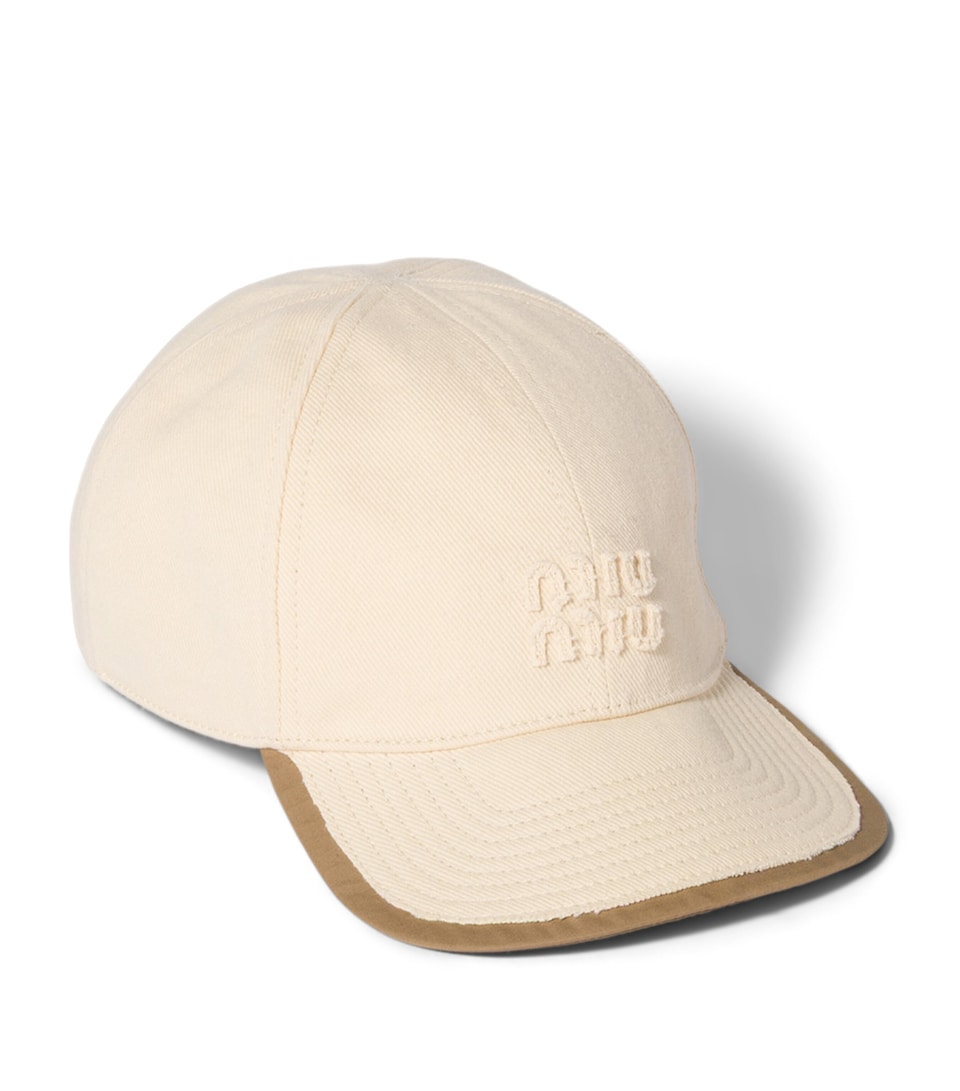 Miu Miu Frayed Logo Baseball Cap Neutral