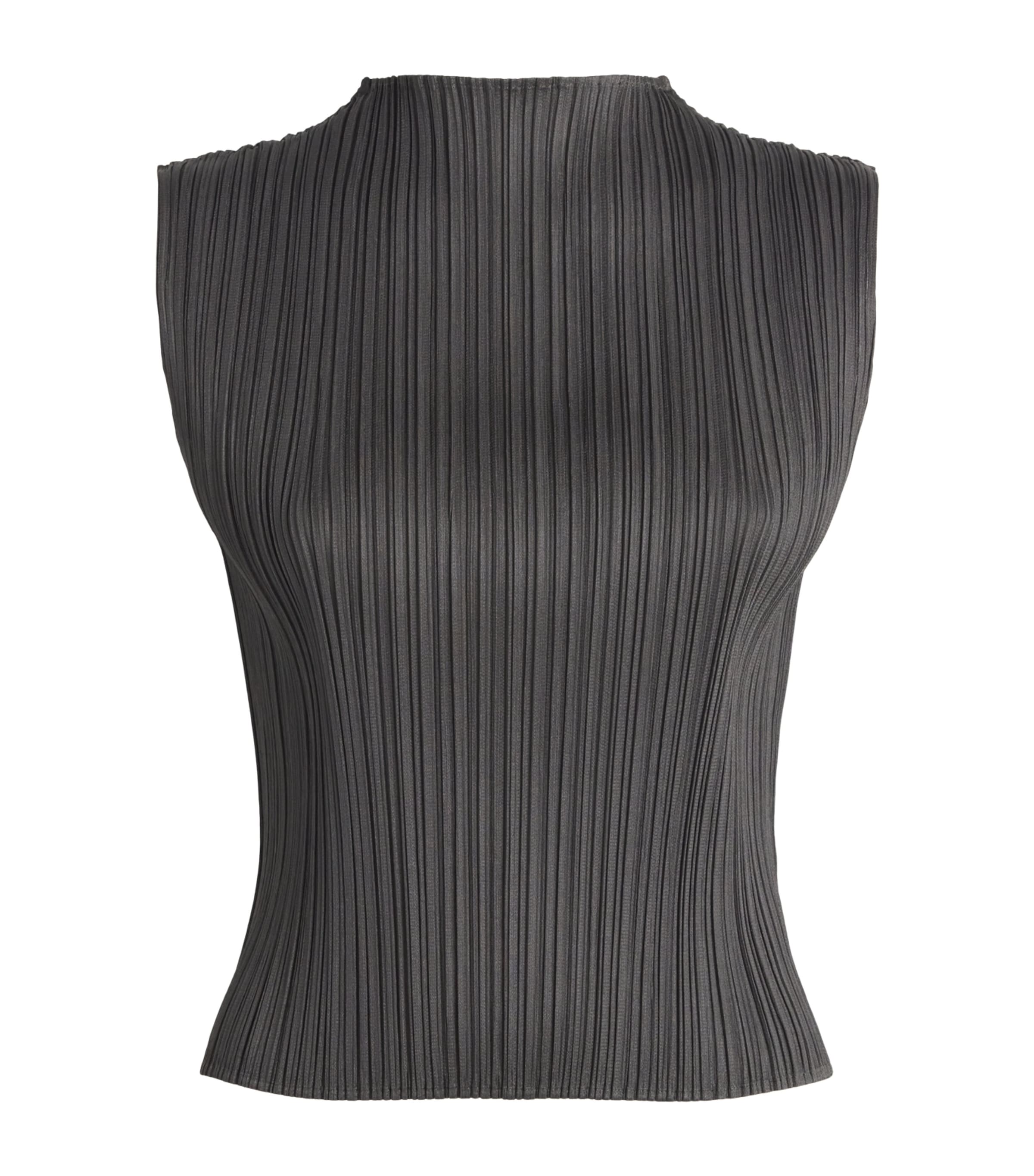 Pleats Please Issey Miyake Womens Monthly Colors August Tank Top Charcoal