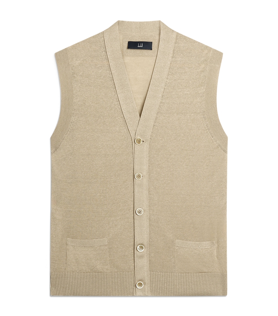 Dunhill Mens Linen-Cashmere Sweater Vest