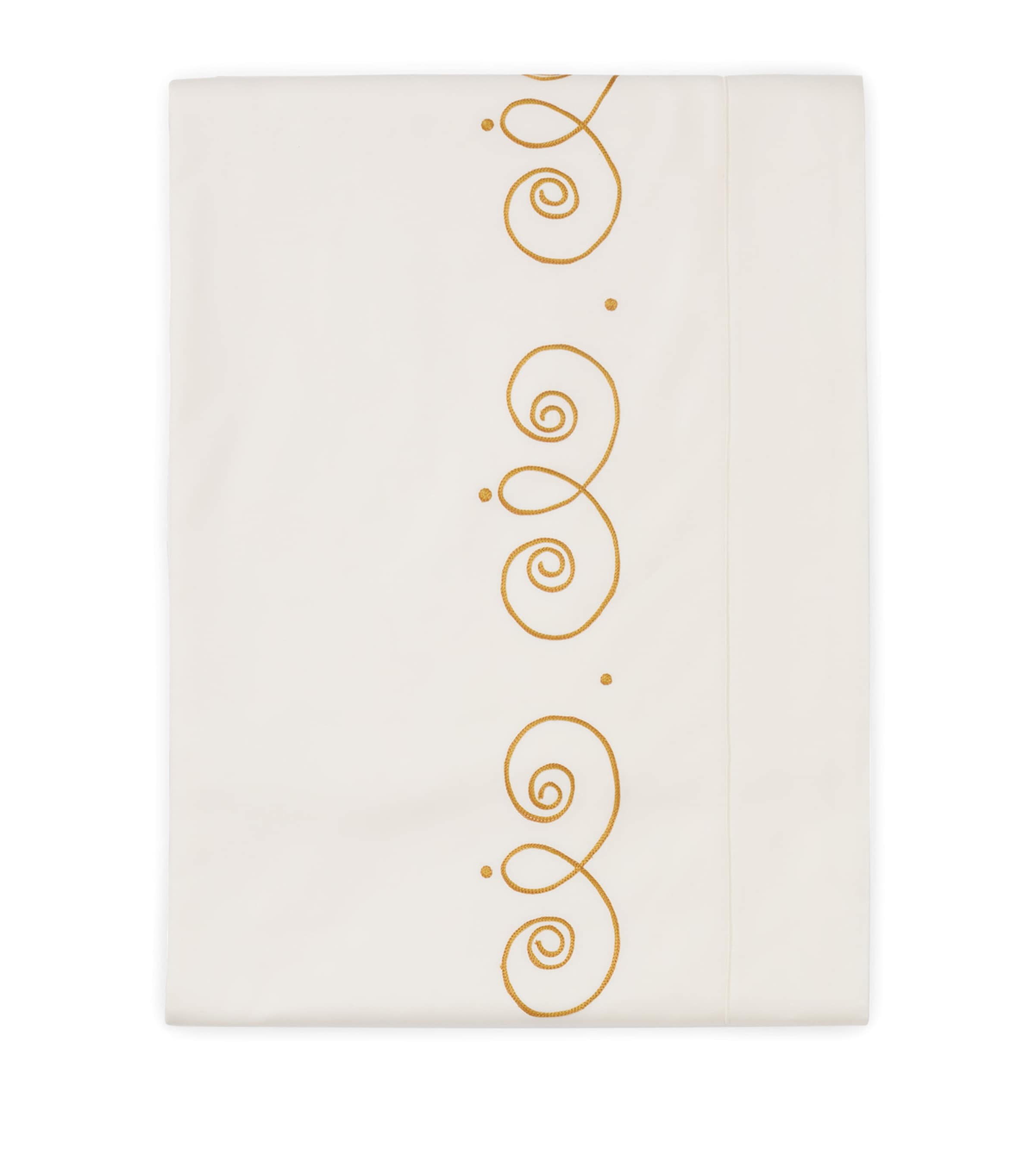 Loretta Caponi Cotton Mobile Super King Flat Sheet (270cm x 300cm) Off White