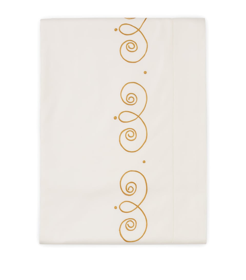 Loretta Caponi Cotton Mobile Super King Flat Sheet (270cm x 300cm) Off White