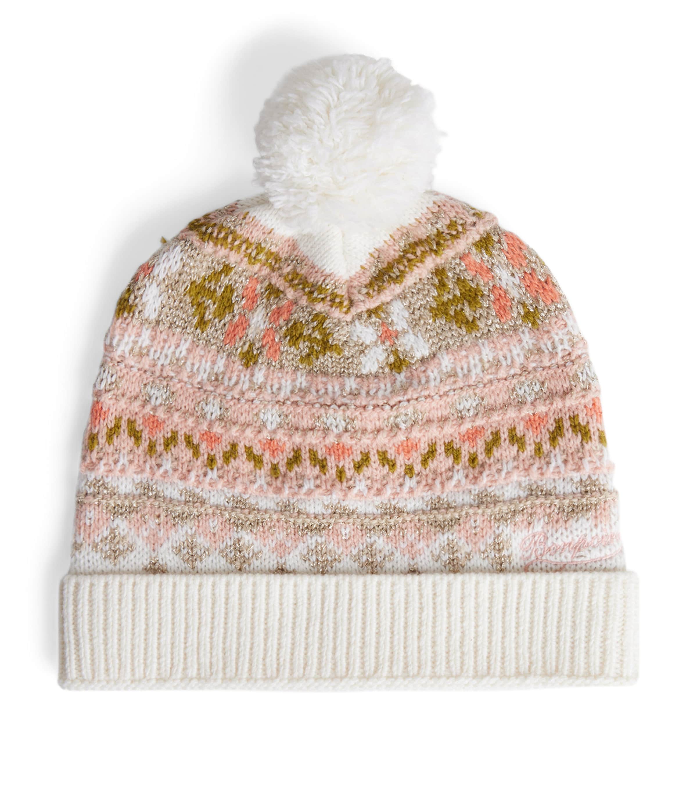 Bonpoint Wool-Blend Jacquard Beanie Blanc Naturel