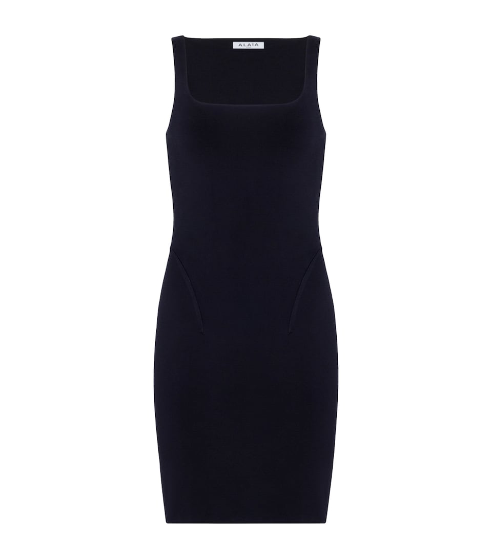 Alaïa Womens Silk-Blend Bodycon Mini Dress Black