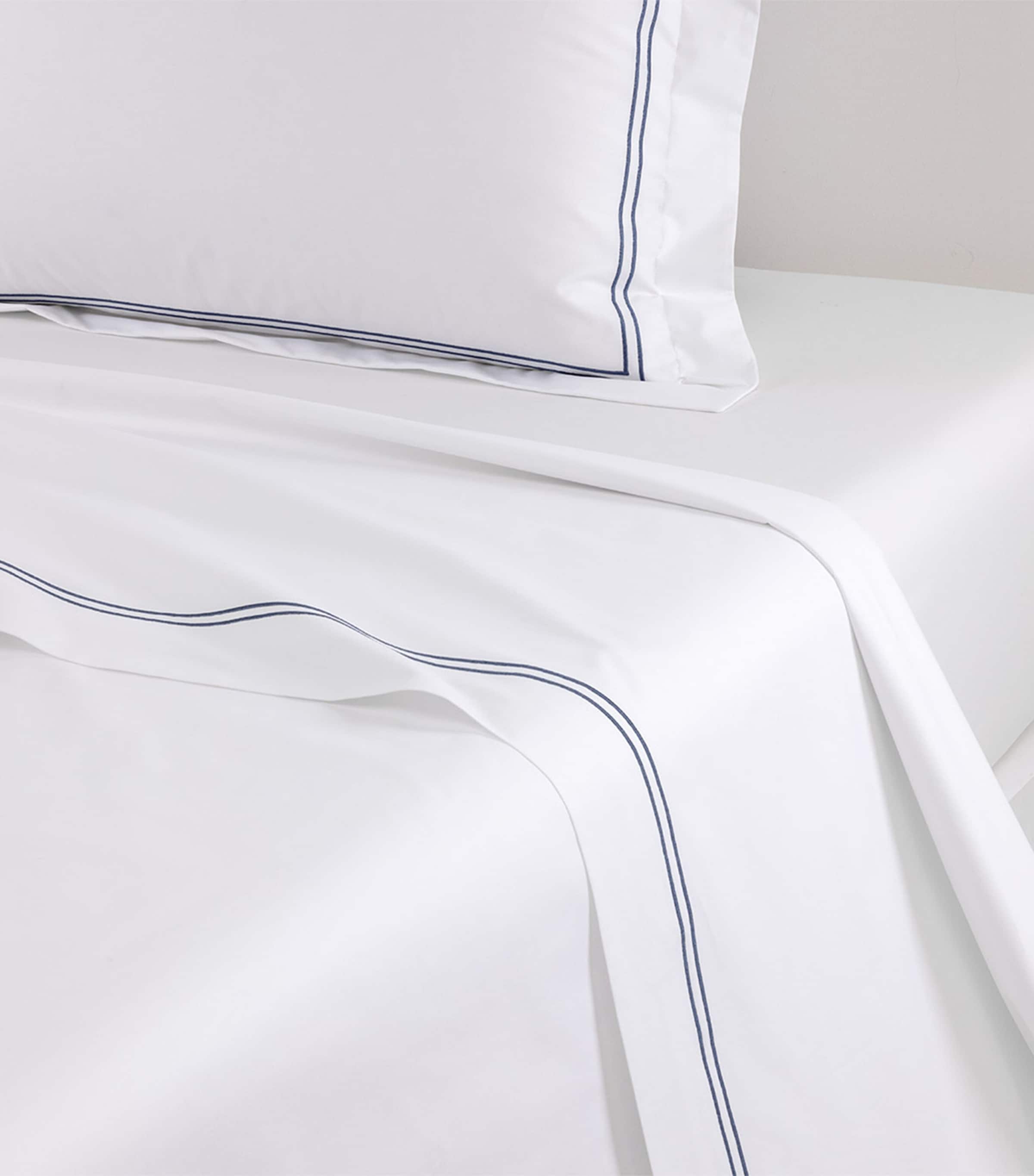 Yves Delorme Duo Double Flat Sheet (240cm x 295cm) Outremer