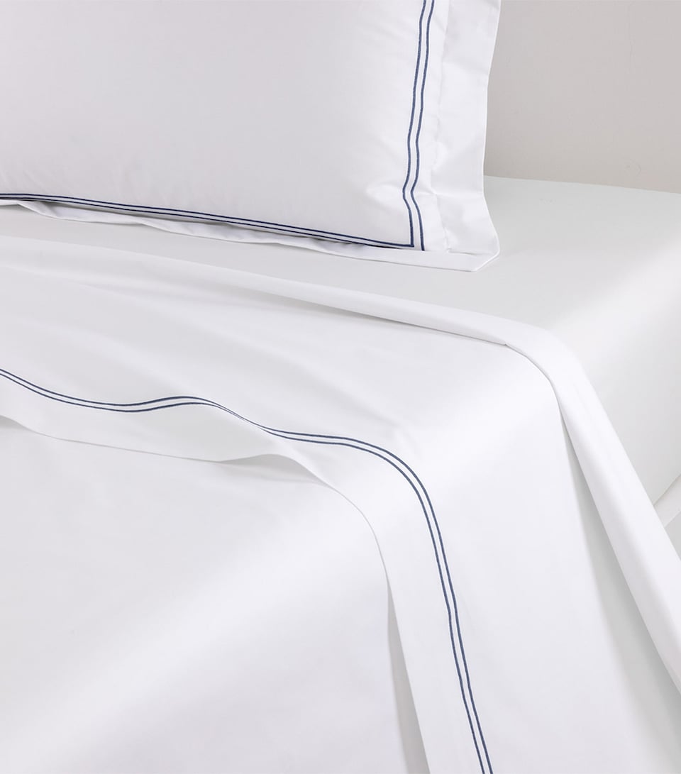 Yves Delorme Duo Double Flat Sheet (240cm x 295cm) Outremer