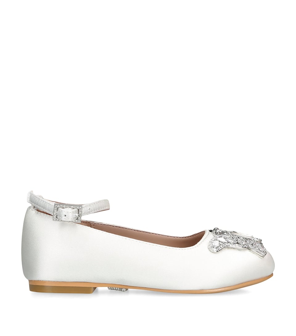 Aruna Seth Satin Angelina Ballet Flats White