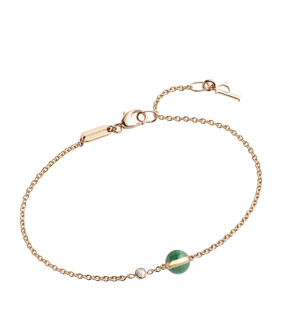 Rose Gold, Diamond and Malachite Possession Bracelet