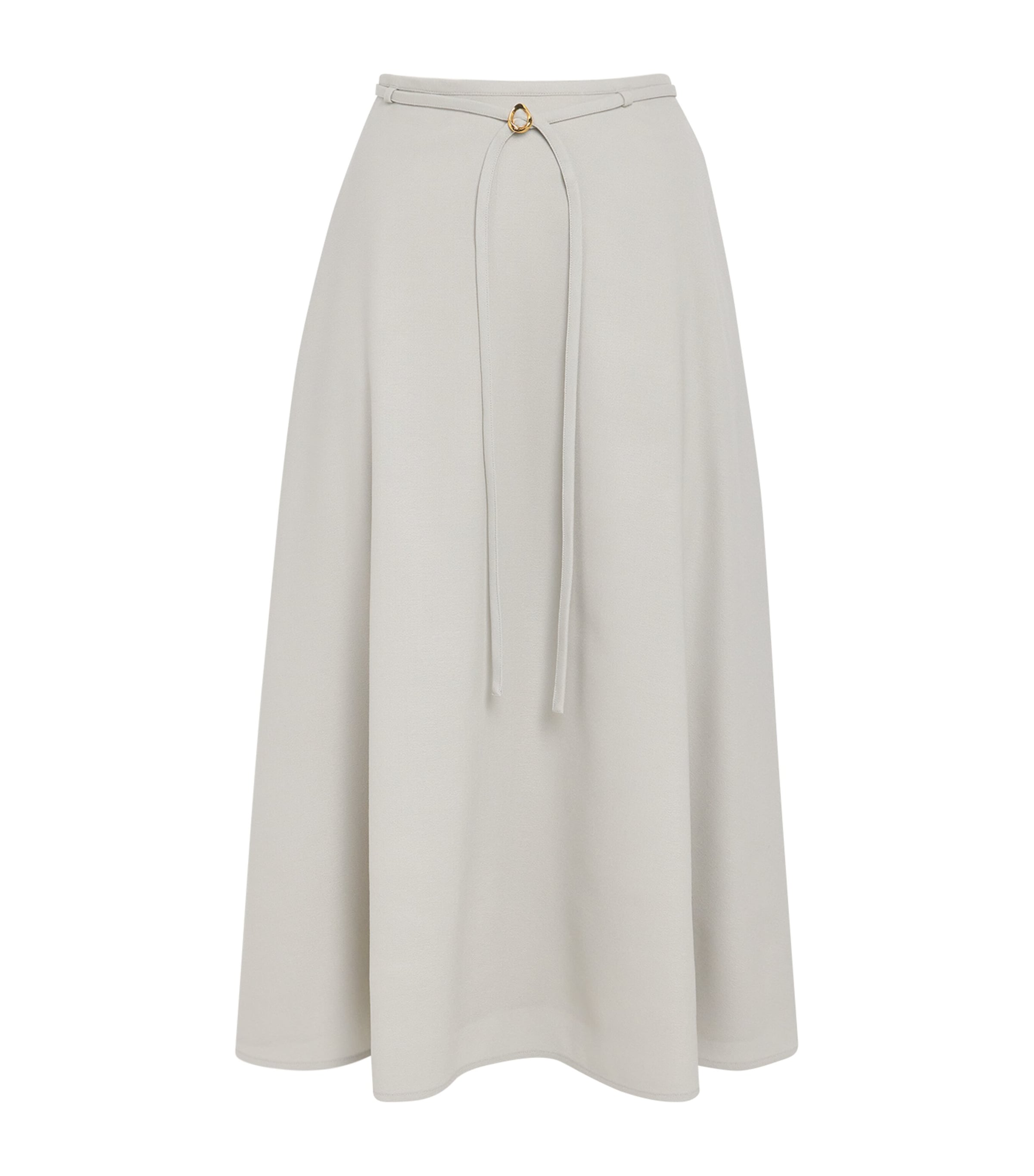 Virgin Wool A-Line Midi Skirt