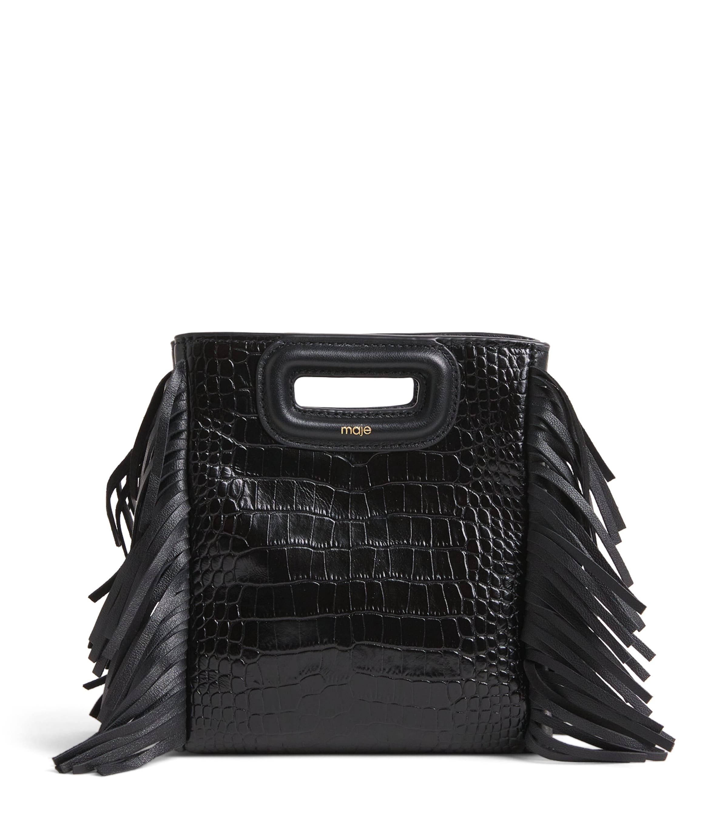 Maje Mini Leather M Cross-Body Bag Black