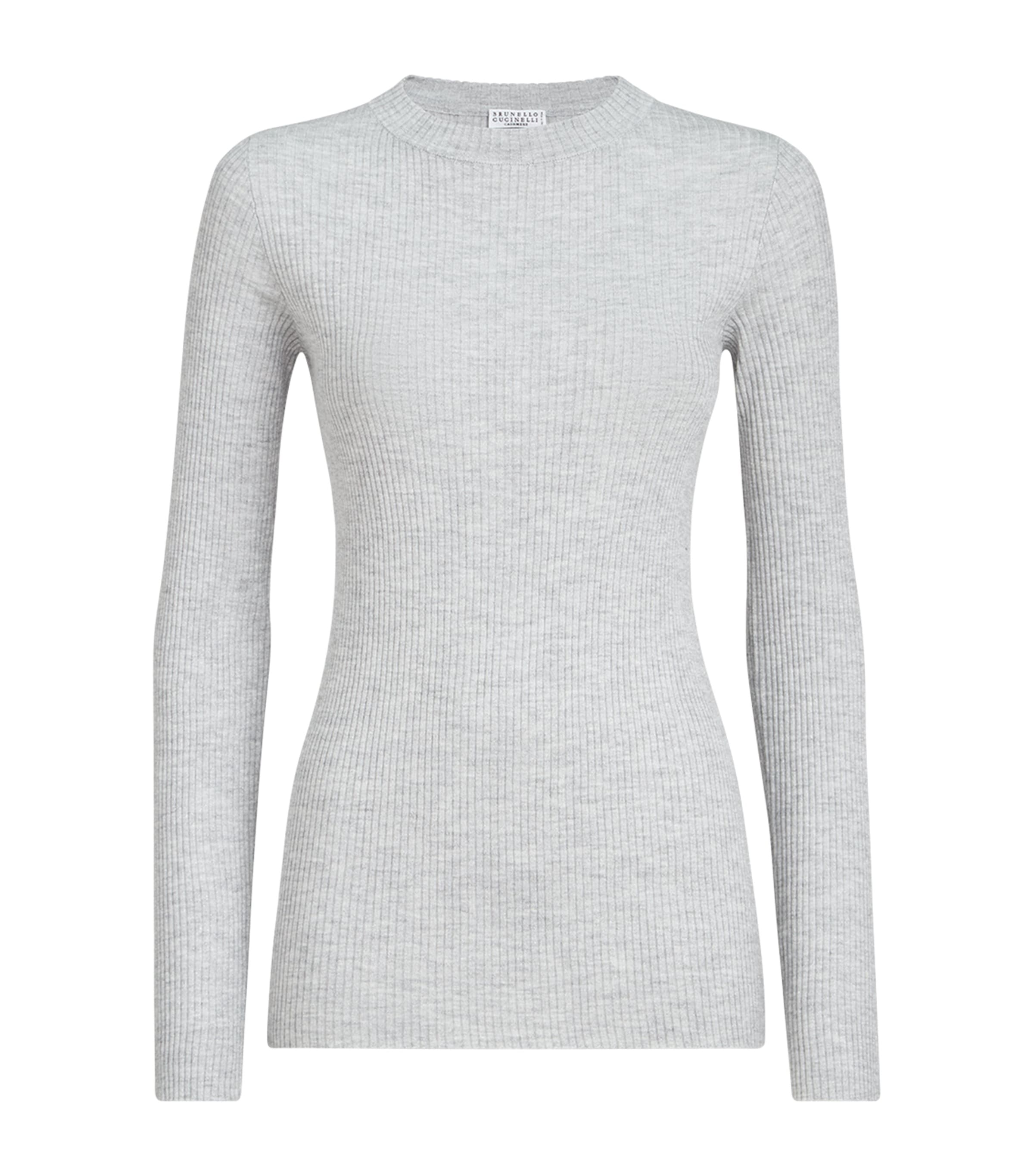 Brunello Cucinelli Womens Cashmere-Blend Sparkle Sweater