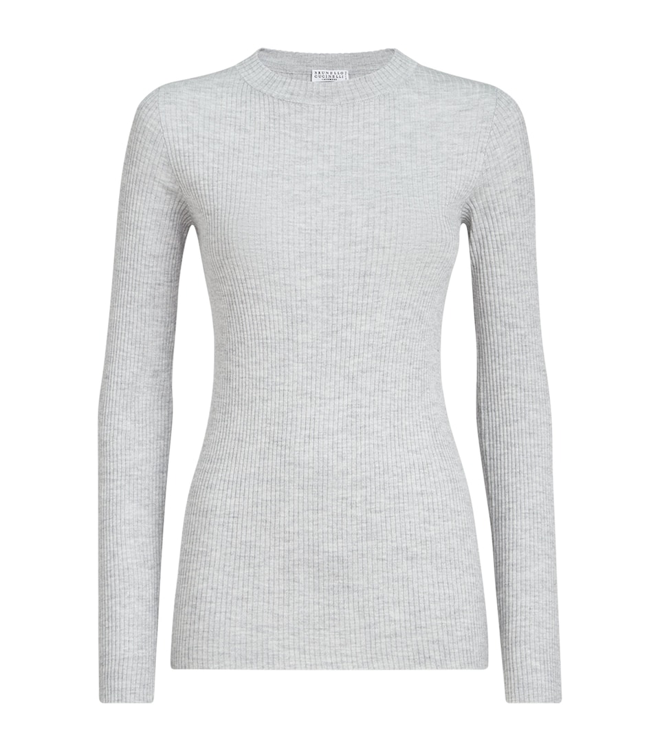 Brunello Cucinelli Womens Cashmere-Blend Sparkle Sweater