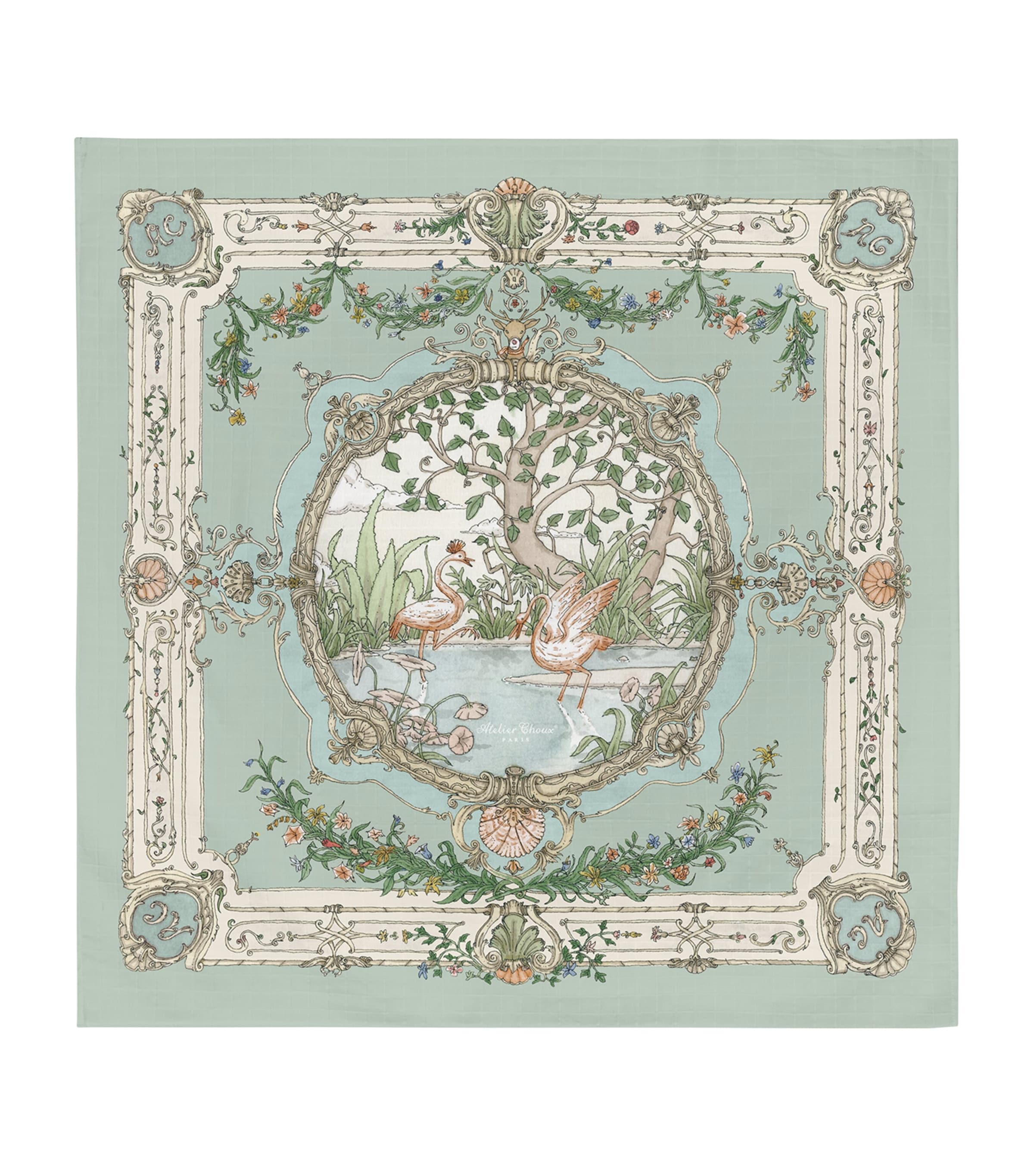 Atelier Choux Tapestry Swaddle Olive Green