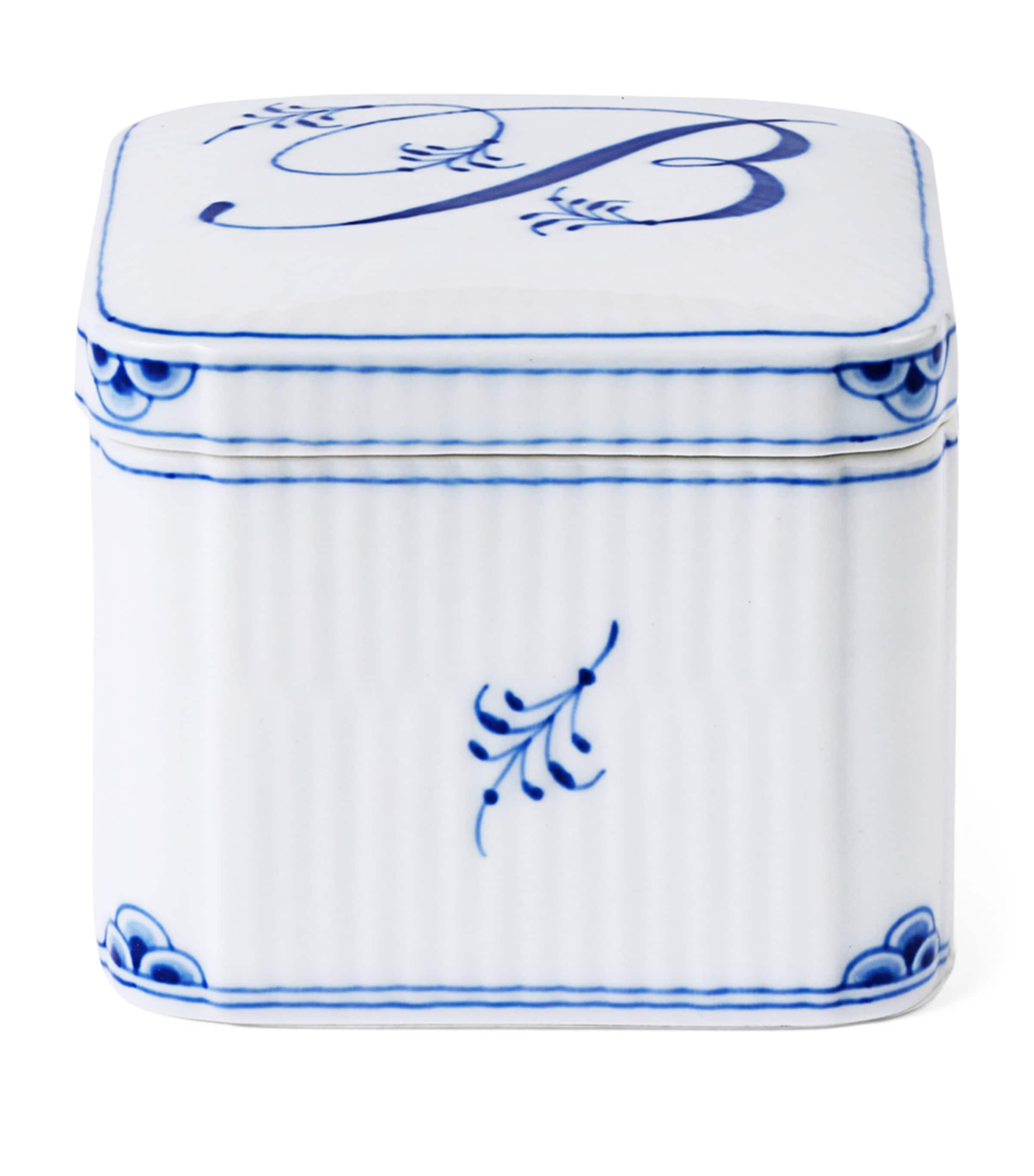 Royal Copenhagen Porcelain Alphabet Bonbonniere Blue
