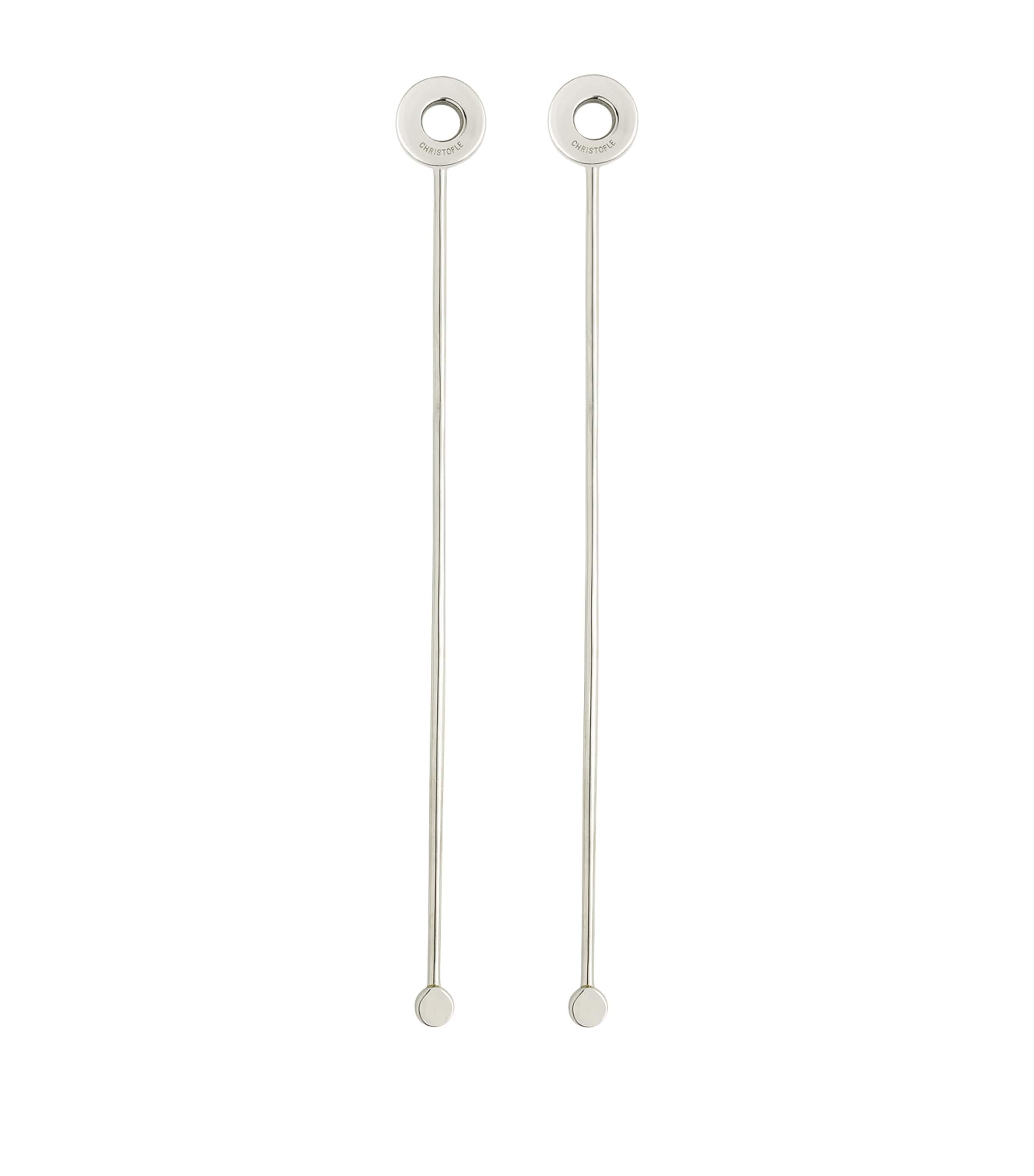 Stainless Steel OH de Christofle Cocktail Stirrers (Set of 2)