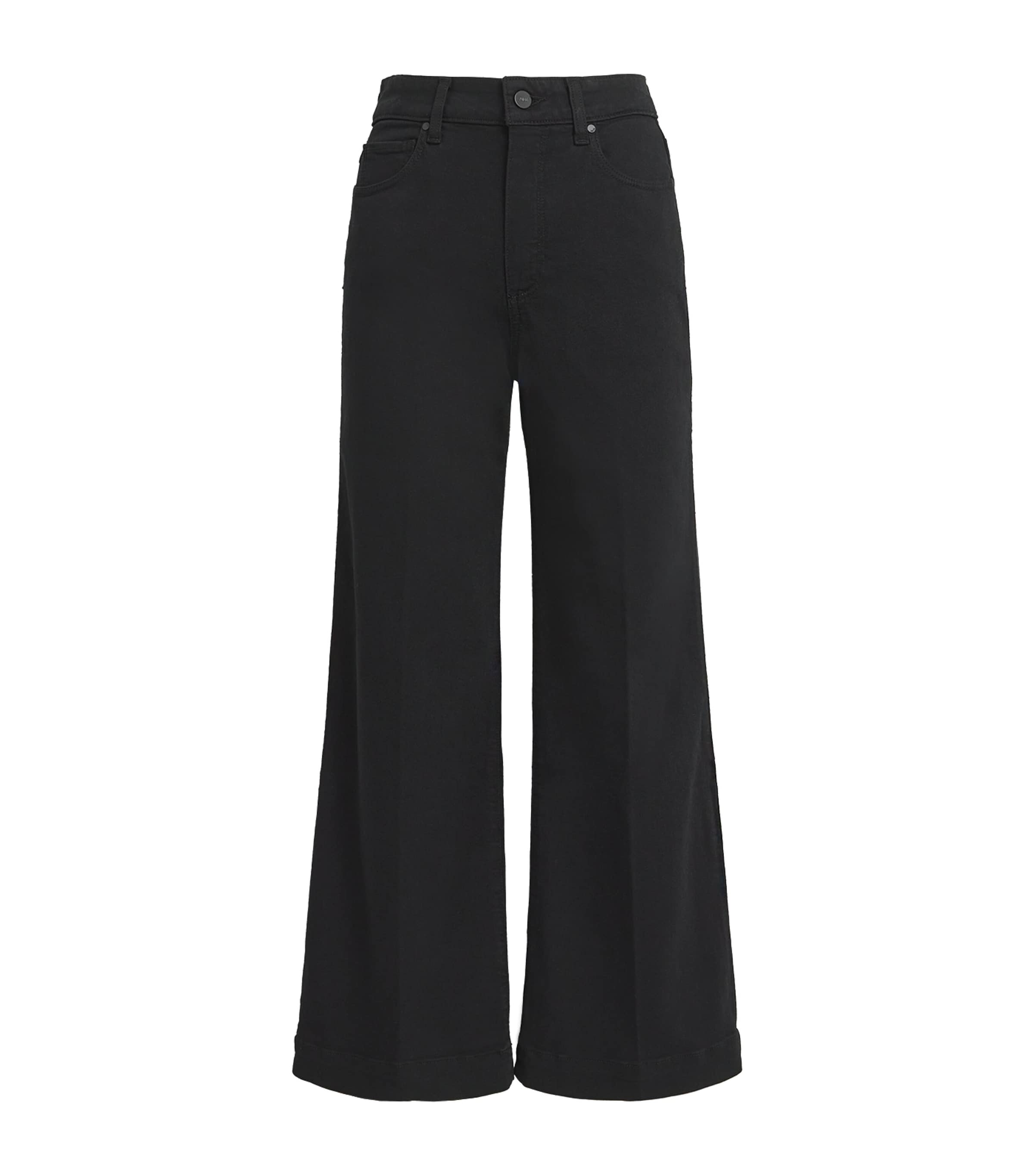 PAIGE Womens Anessa Wide-Leg Jeans Black Shadow