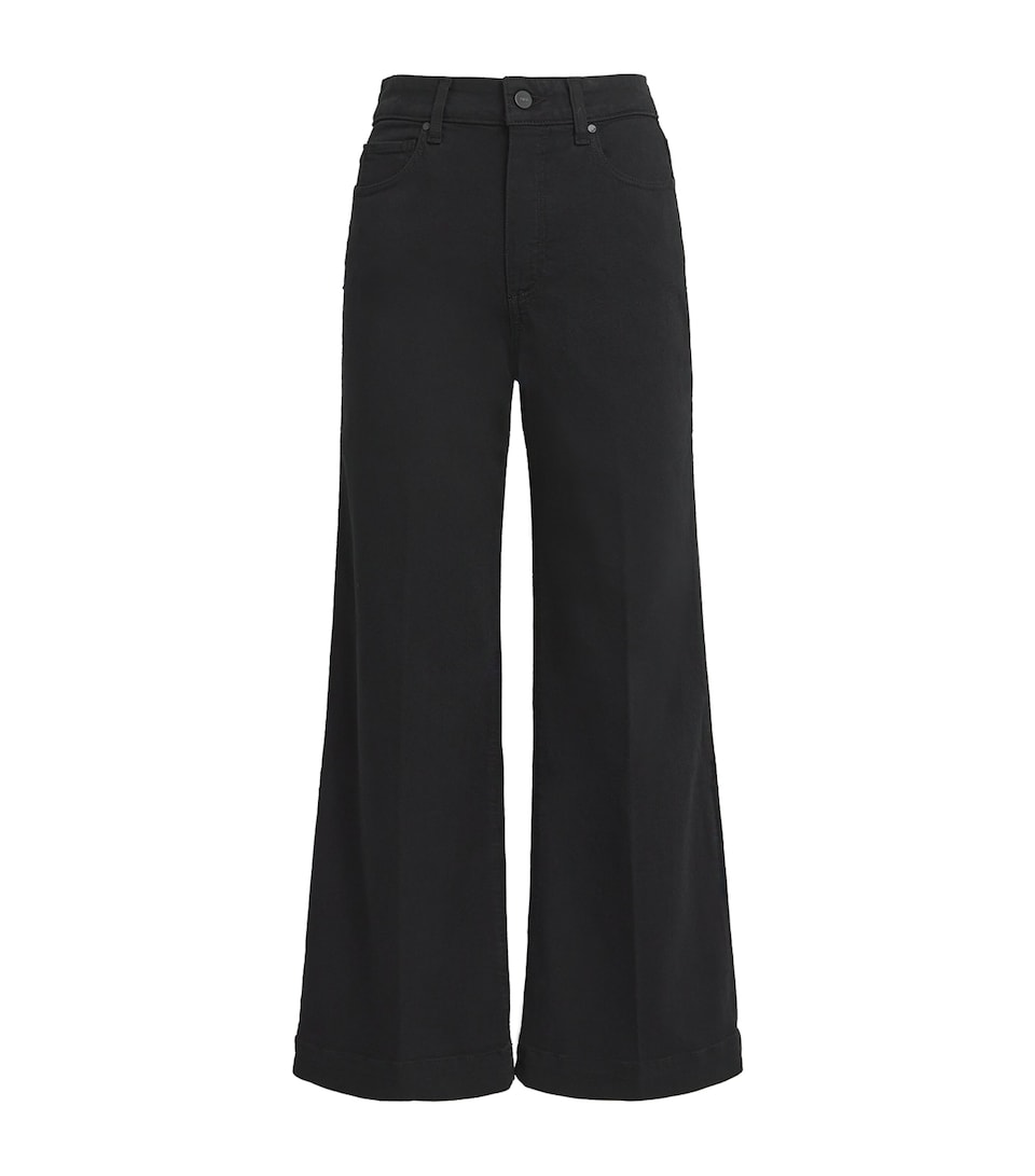 PAIGE Womens Anessa Wide-Leg Jeans Black Shadow