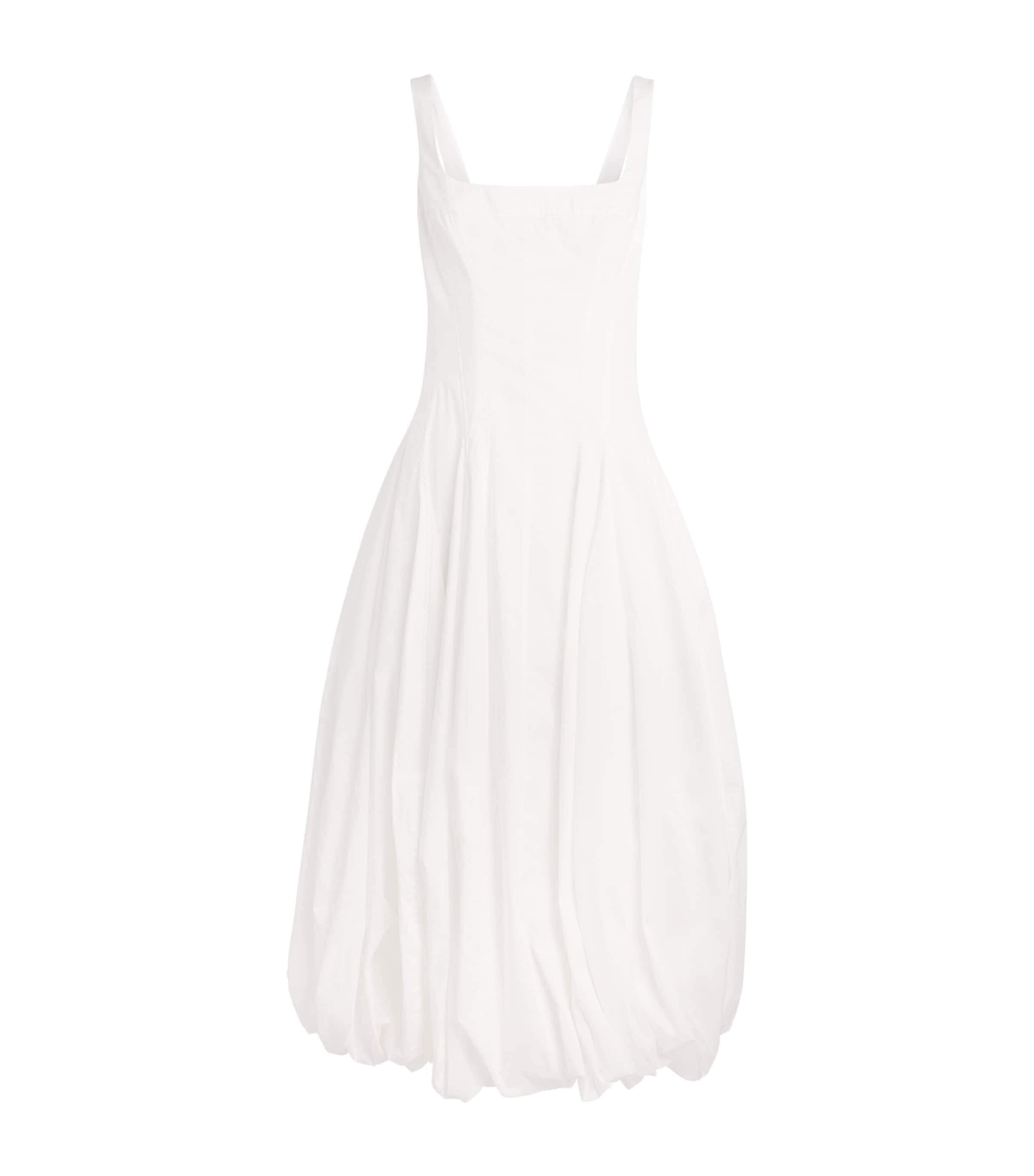 Simkhai Womens Cotton Bubble-Hem Hally Midi Dress White